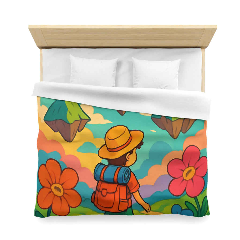 Enchanted Forest Adventure with Cute Clouds: Kid's Dreamland Bedding Set Design