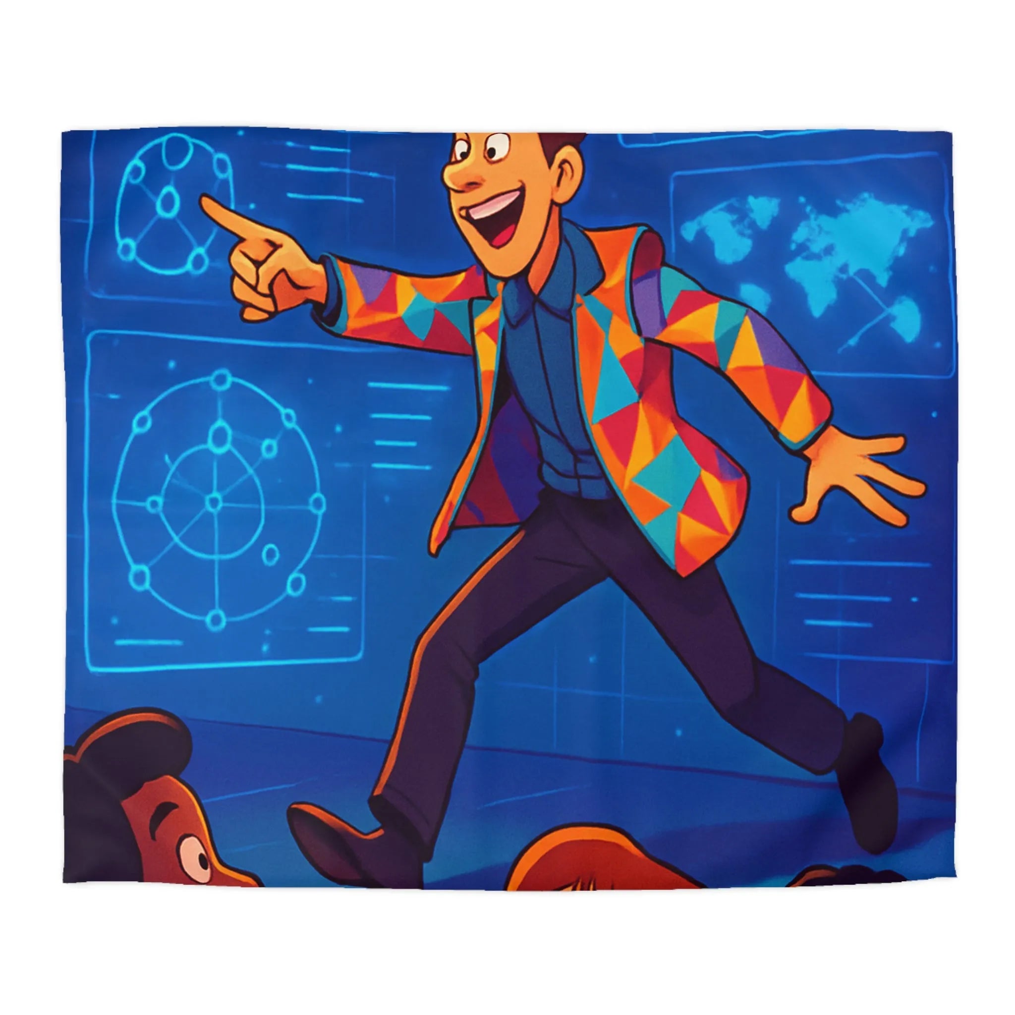 Housse de couette colorée avec motifs géométriques pour chambre moderne et artistique