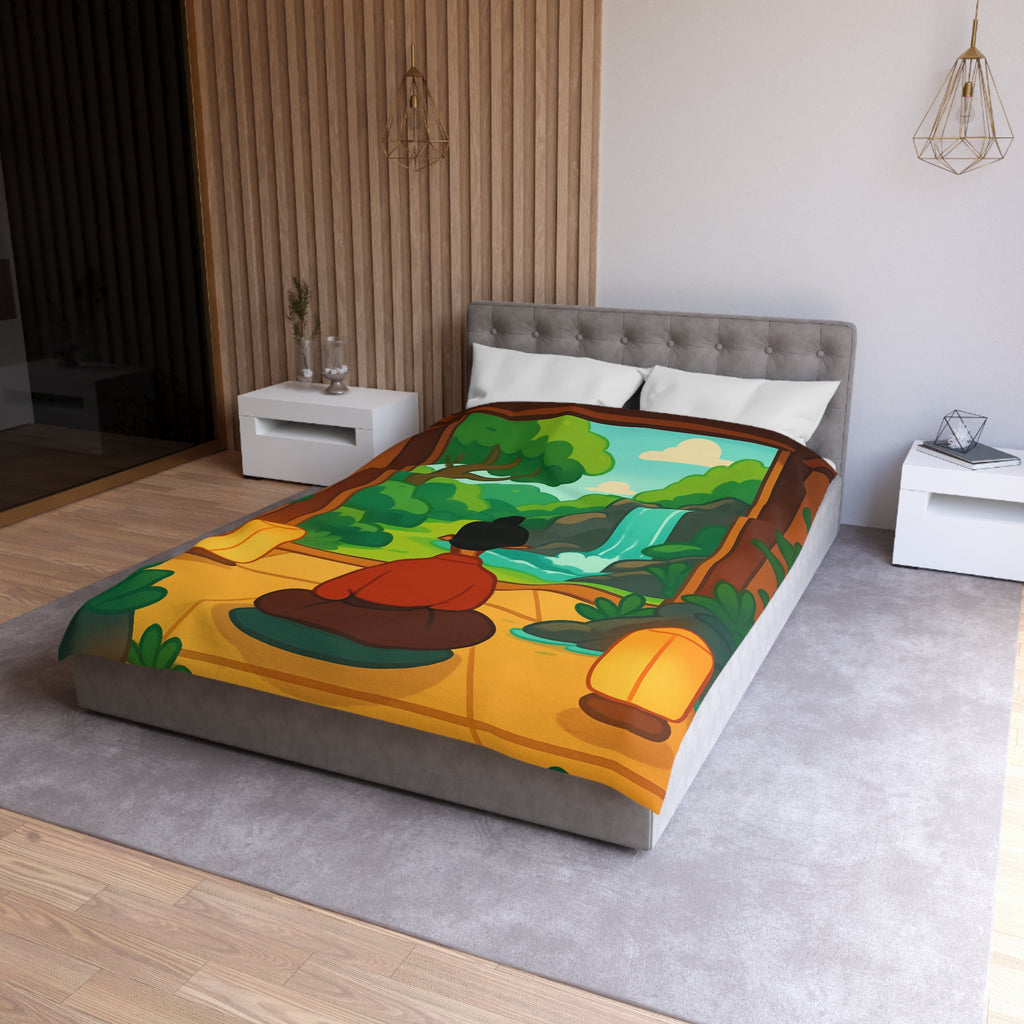 Housse de Couette Microfibre Illustration Unique Design Moderne Décoration Intérieure Raffinée