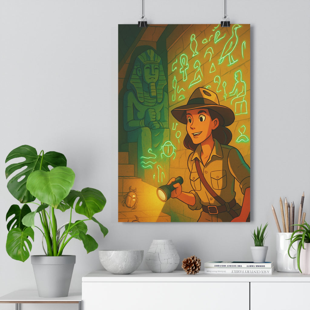 Poster décoratif égyptien mystique aventure couleurs chaudes bureau salle jeux intrigant captivant 30x46 qualité