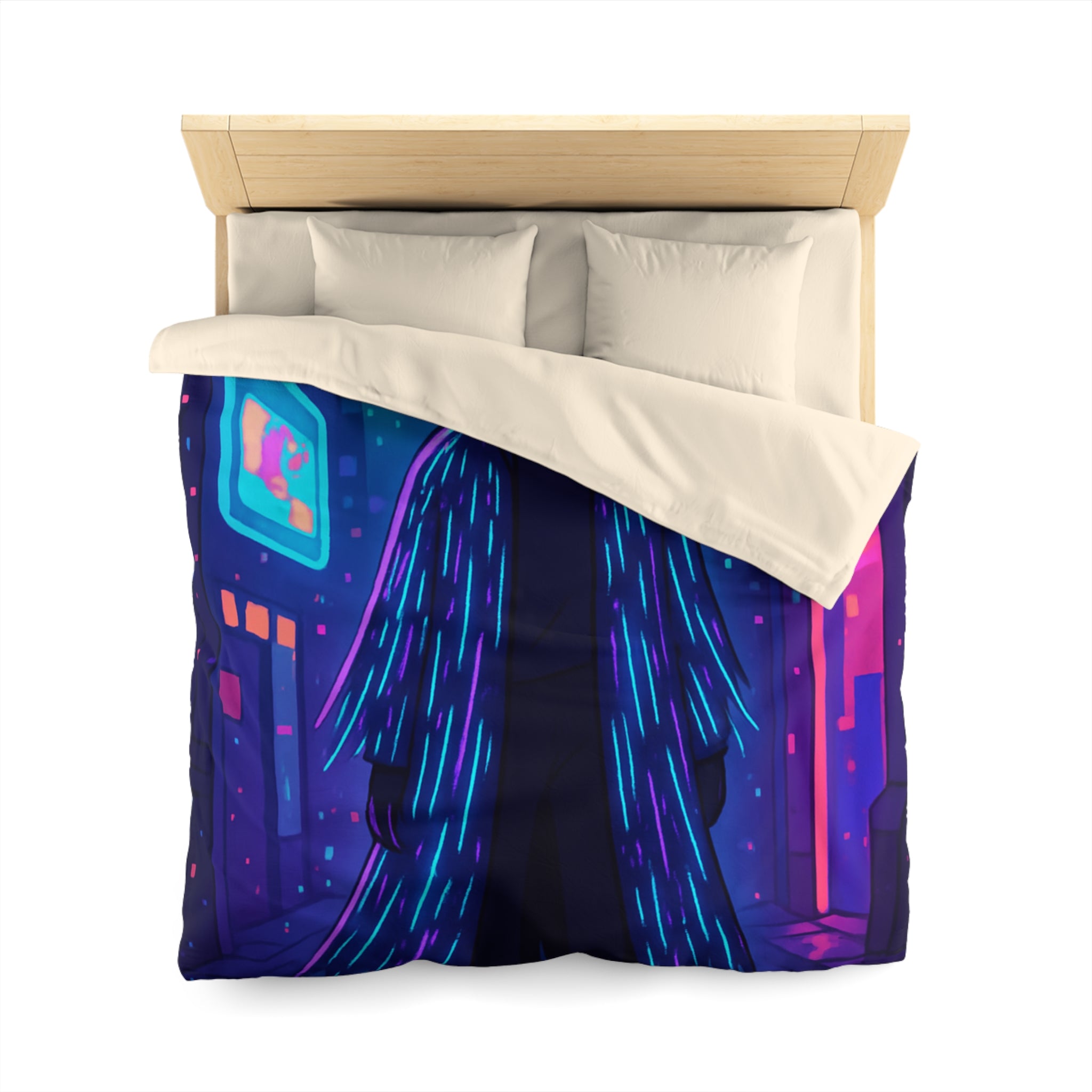 Housse de Couette Microfibre Design Artistique Moderne Décoration Chambre Confort Premium