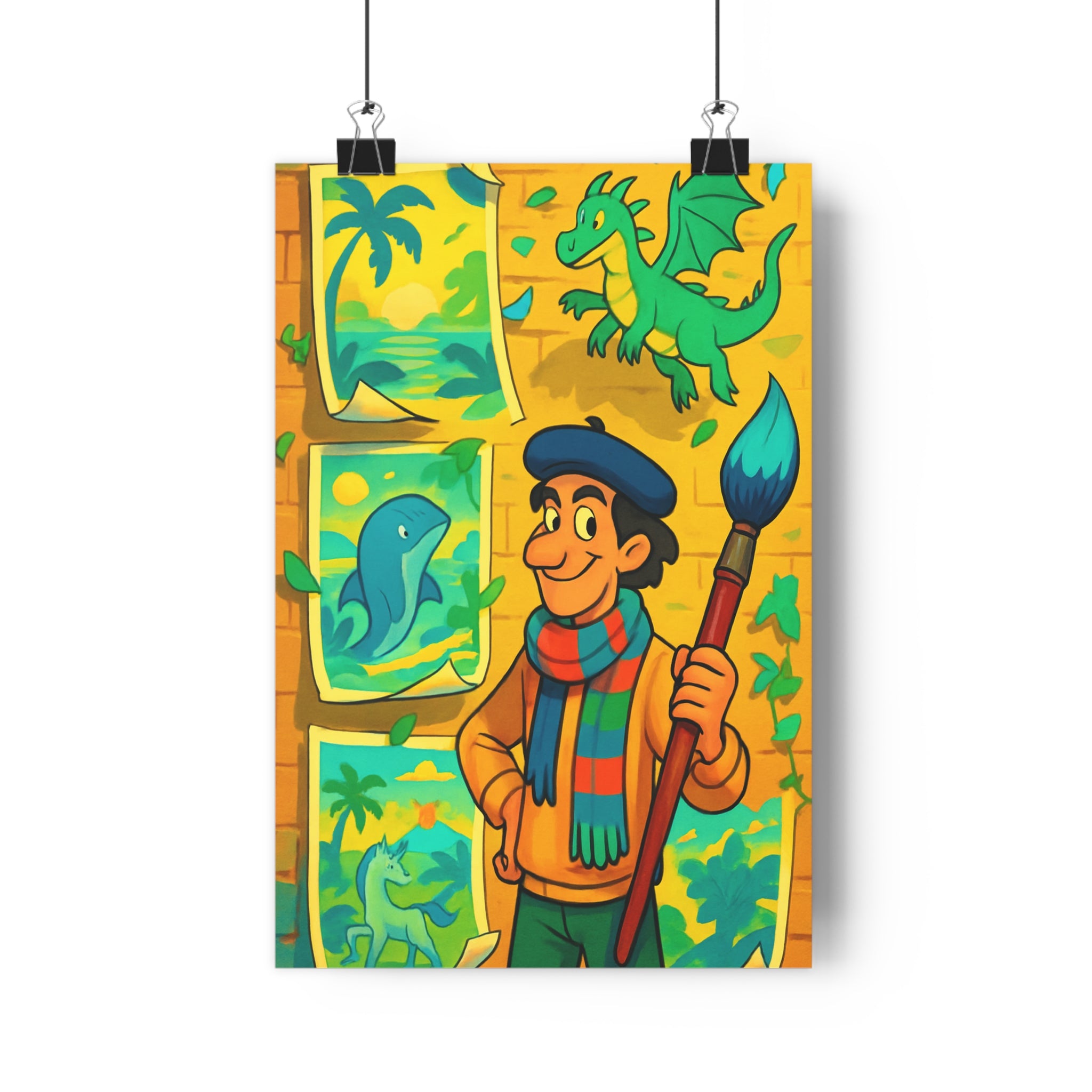 Poster décoratif cartoon coloré joyeux salon chambre artiste créatif moderne enfant art ambiance tropique