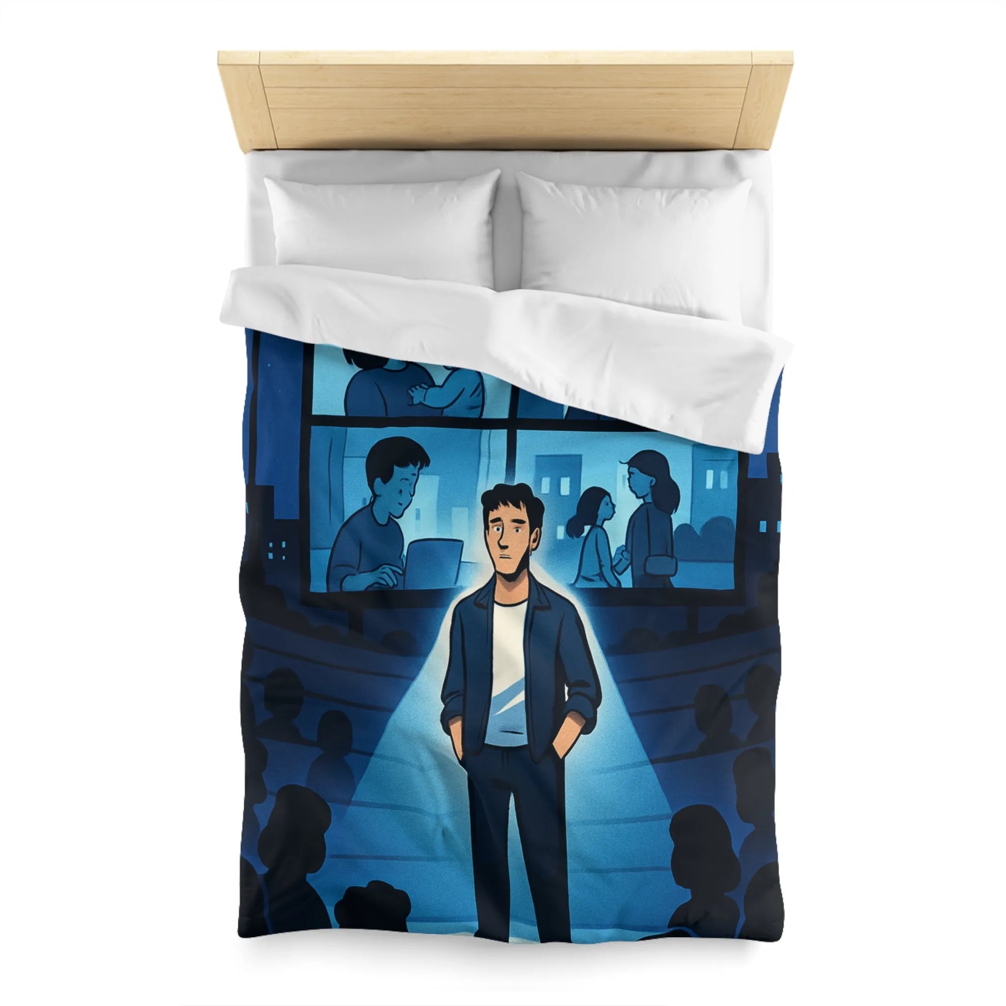 Housse de Couette Microfibre Art Graphique Contemporain Style Décoratif Chambre Tendance