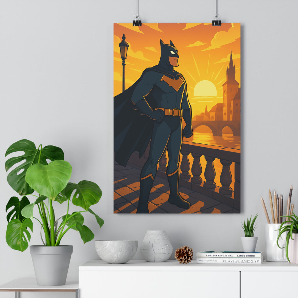 Poster décoratif art nouveau pastel doré héros aventure chambre salon élégant 30x46 cm ambiance