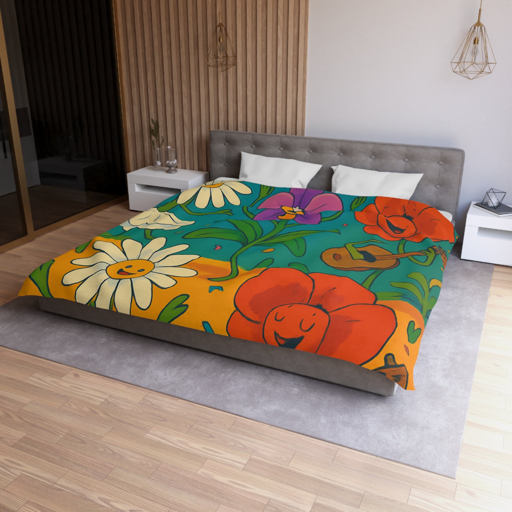 Housse de Couette Microfibre Création Artistique Moderne Design Exclusif Décoration Chambre