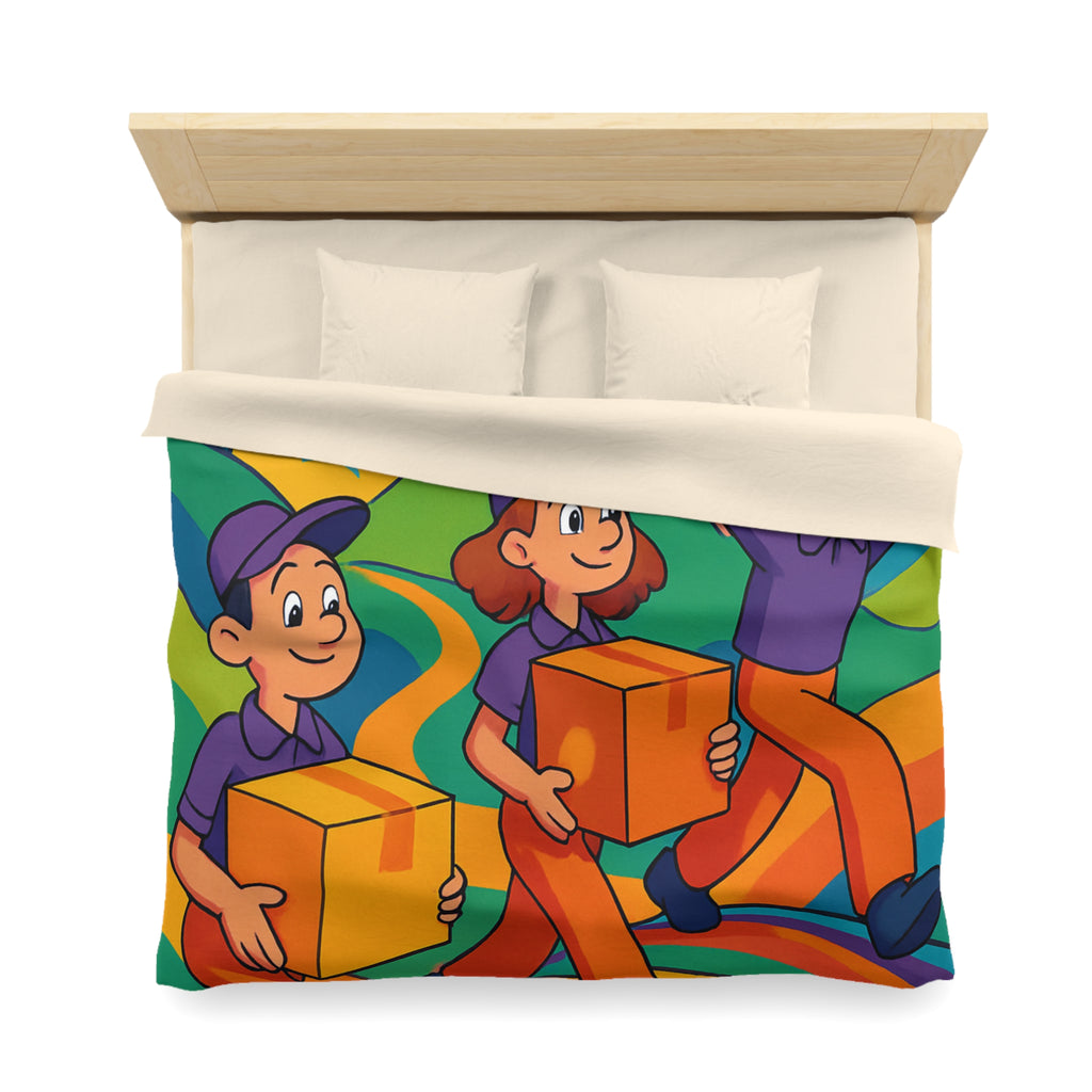 Housse de Couette Microfibre Design Artistique Moderne Décoration Chambre Confort Premium