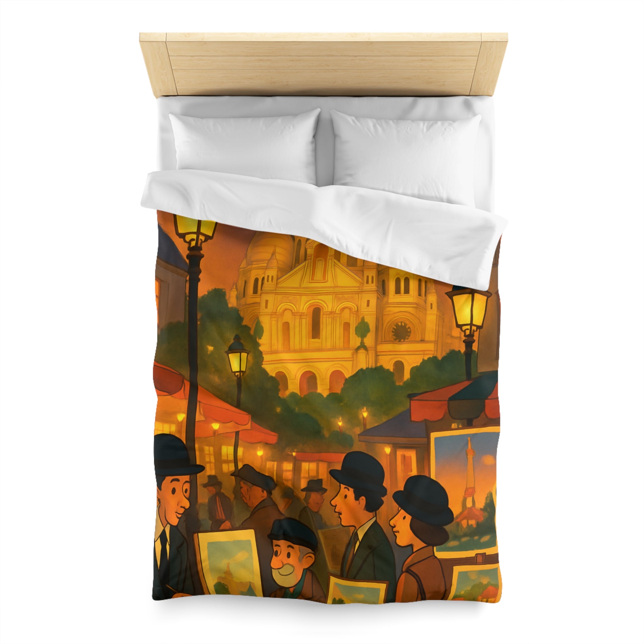 Housse de Couette Microfibre Illustration Unique Design Moderne Décoration Intérieure Raffinée