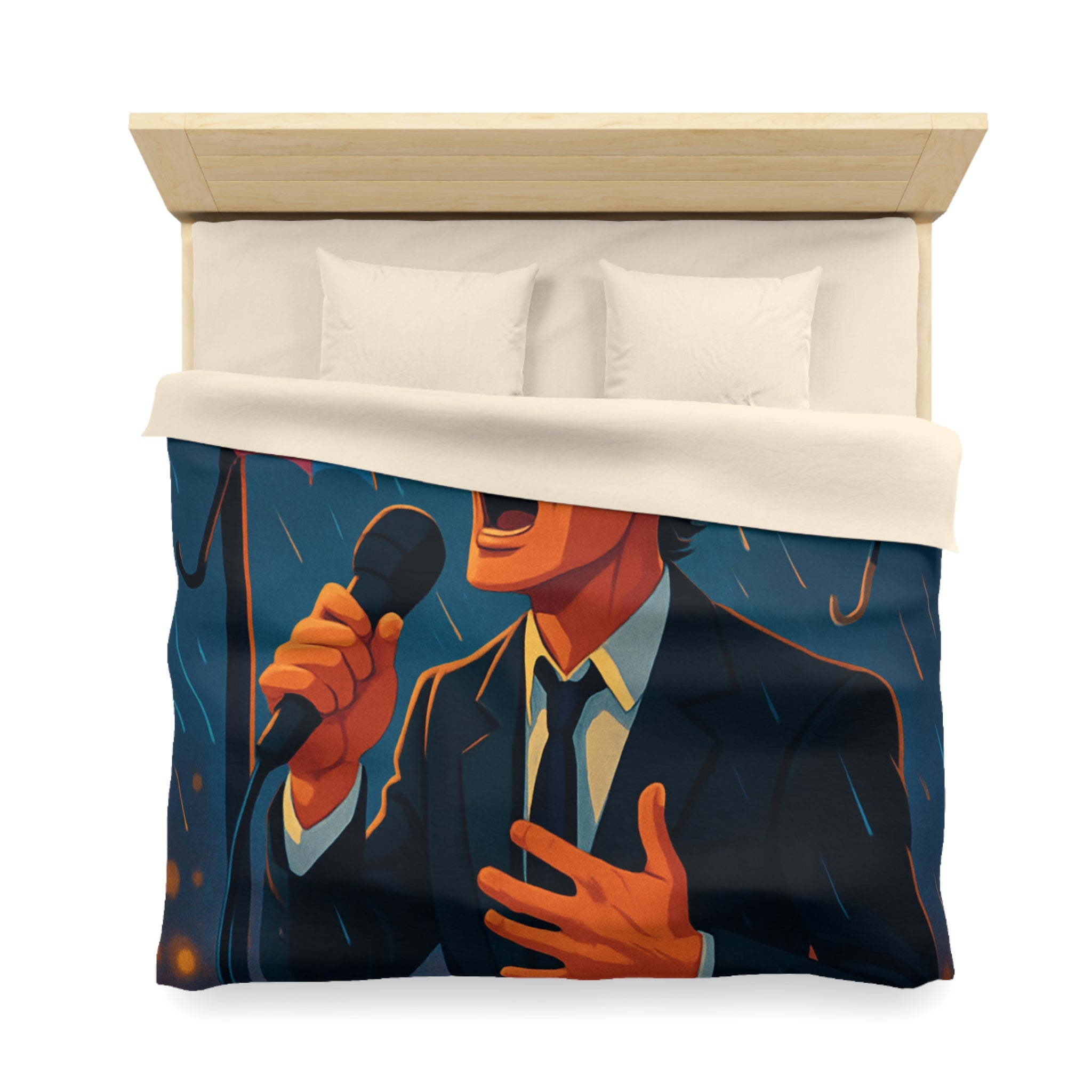 Housse de Couette Microfibre Illustration Unique Design Moderne Décoration Intérieure Raffinée