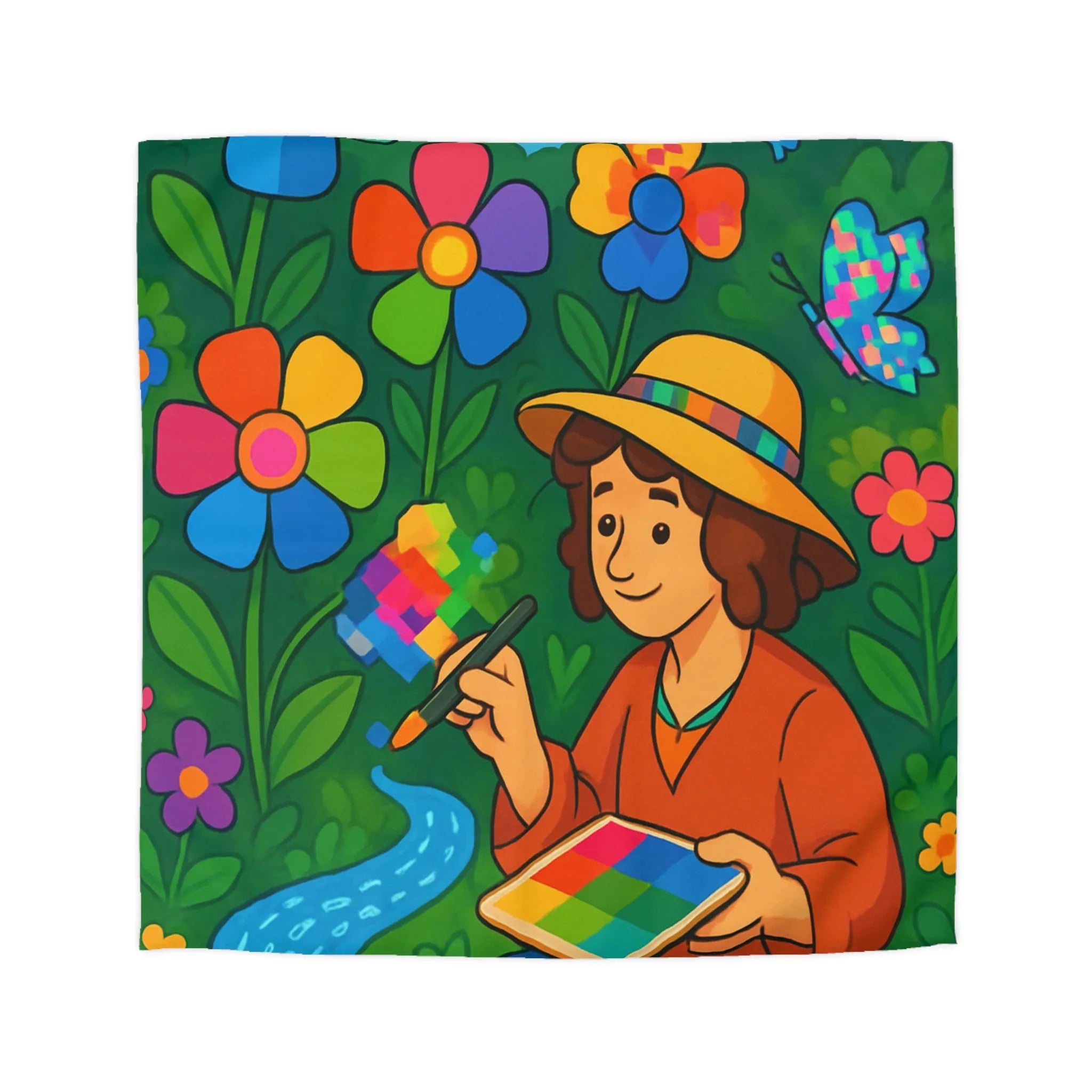 Housse de Couette Microfibre Art Graphique Contemporain Style Décoratif Chambre Tendance