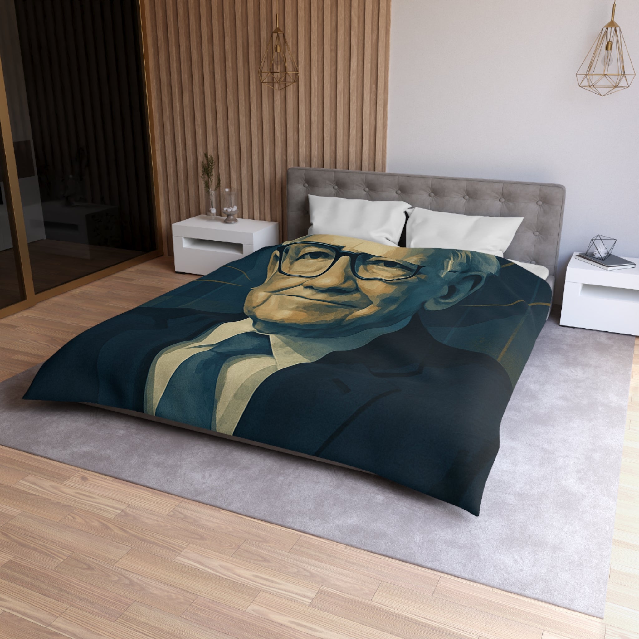 Housse de Couette Microfibre Design Artistique Moderne Décoration Chambre Confort Premium