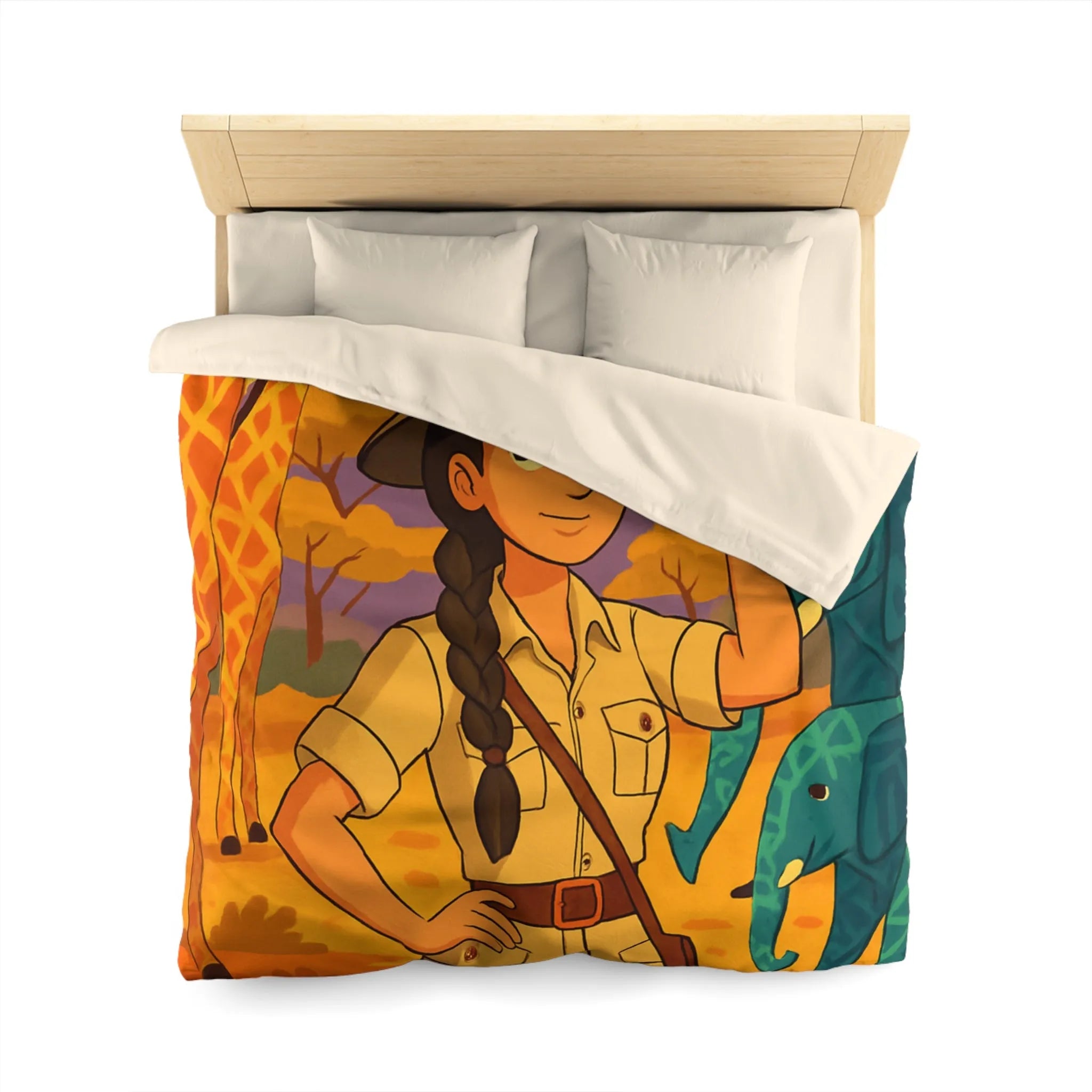 Housse de Couette Microfibre Art Graphique Contemporain Style Décoratif Chambre Tendance