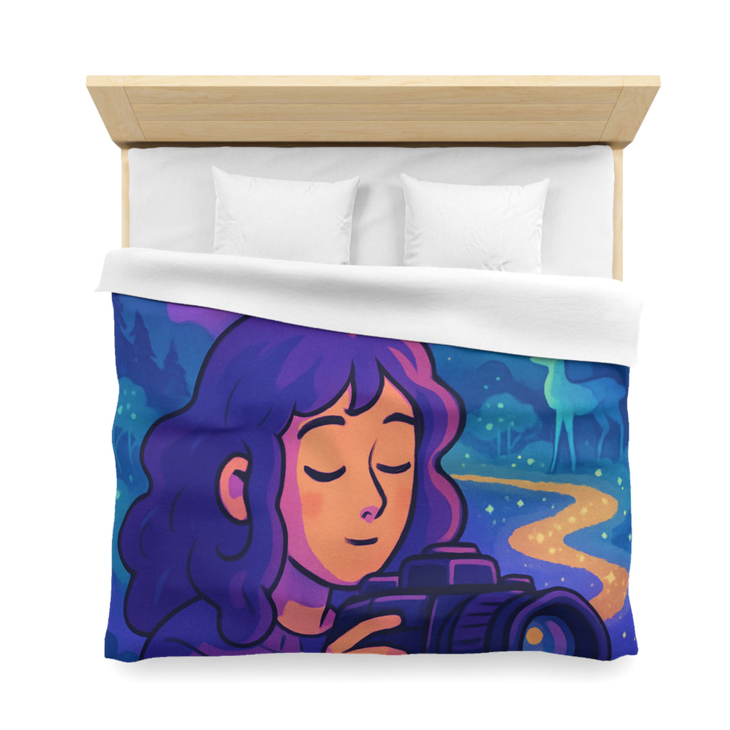 Housse de Couette Mystique avec Paysage Onirique et Envolée de Montagnes Flottantes