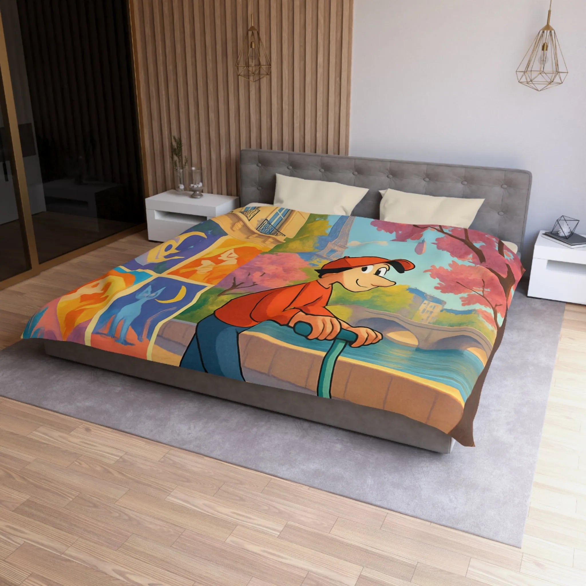 Housse de Couette Microfibre Création Artistique Moderne Design Exclusif Décoration Chambre