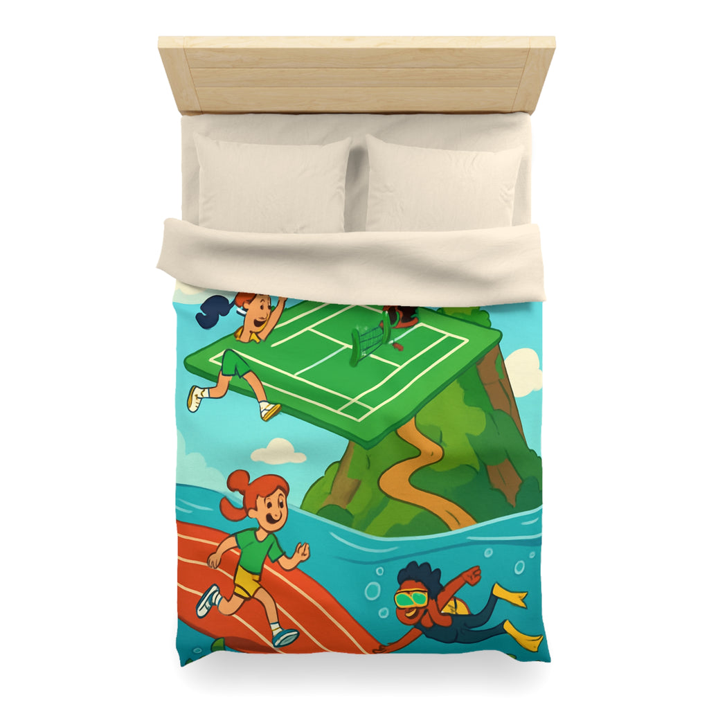 Housse de Couette Microfibre Motif Créatif Original Style Contemporain Chambre Élégante