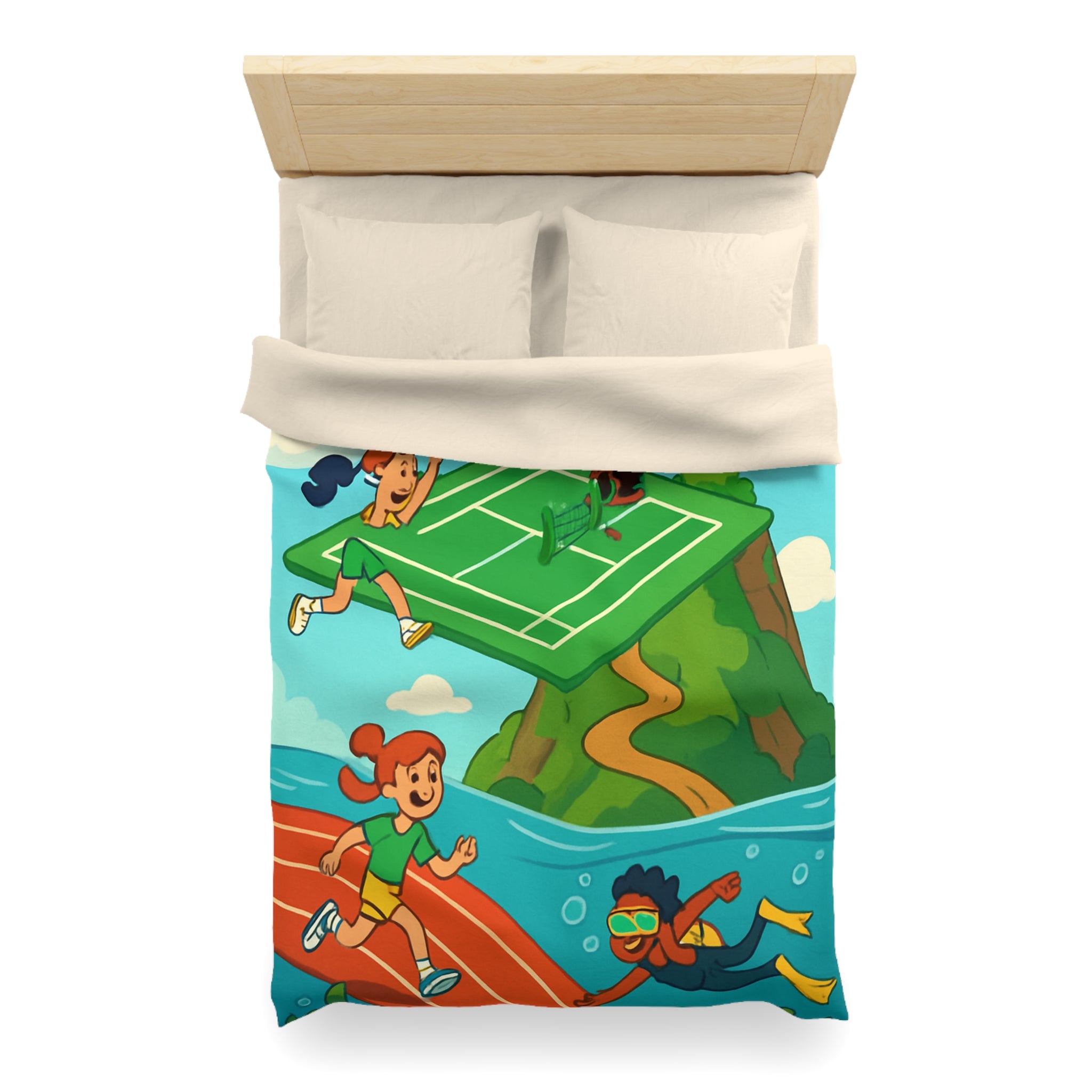 Housse de Couette Microfibre Motif Créatif Original Style Contemporain Chambre Élégante