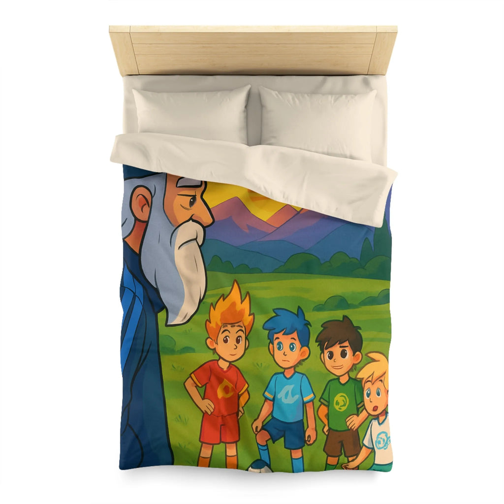 Housse de Couette Microfibre Art Graphique Contemporain Style Décoratif Chambre Tendance