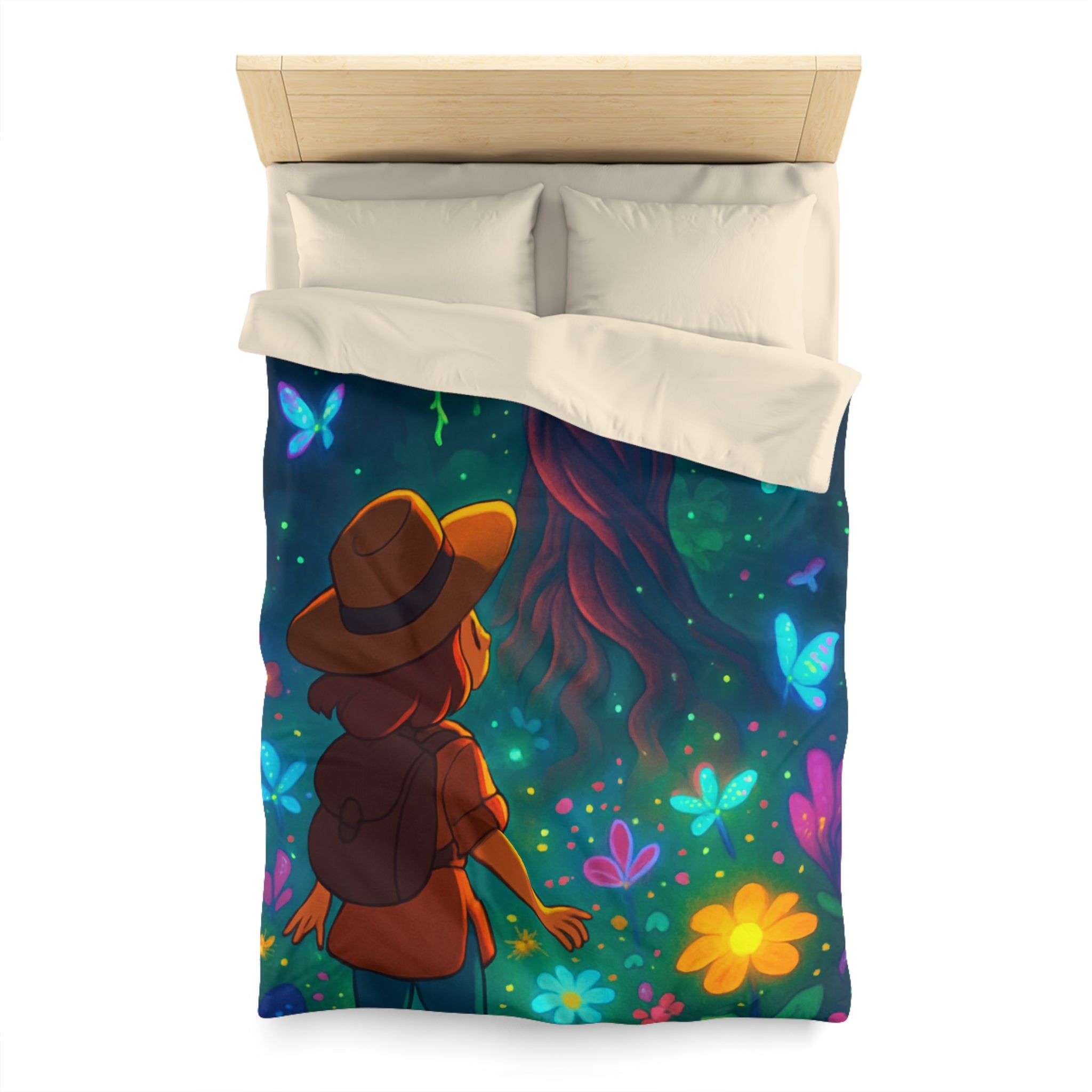 Housse de Couette Microfibre Illustration Unique Design Moderne Décoration Intérieure Raffinée