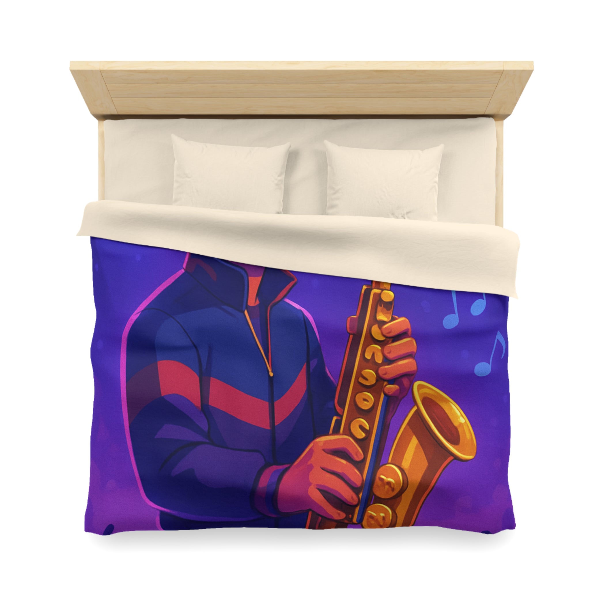 Jazz nocturne vibrant avec joueur de saxophone énergique sous lumières colorées et musique entraînante