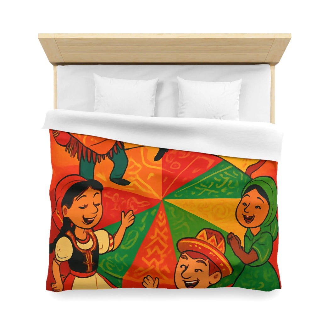 Décorez votre chambre avec une housse de couette aux motifs culturels vibrants et festifs