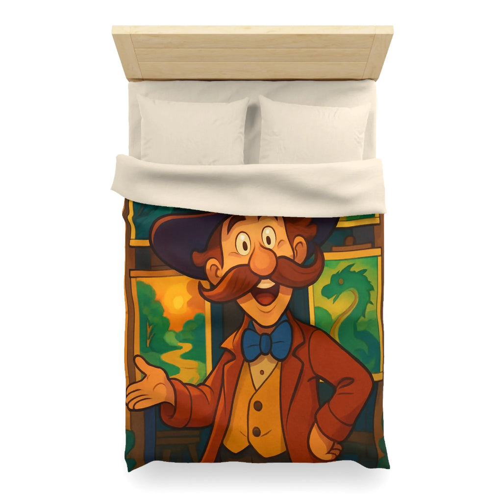 Housse de couette magique avec illustrations enchantées de créatures fantaisistes et personnages mystiques