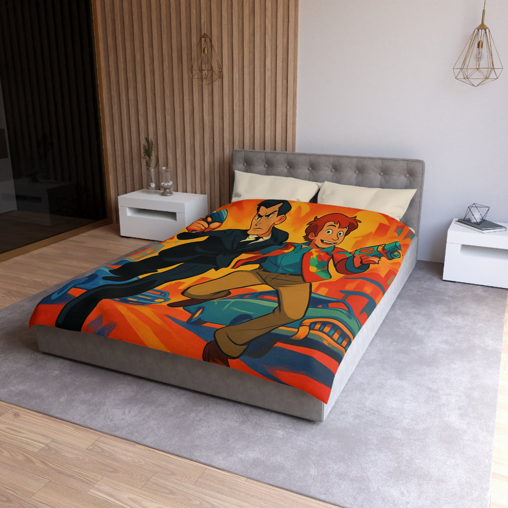 Housse de Couette Microfibre Illustration Unique Design Moderne Décoration Intérieure Raffinée