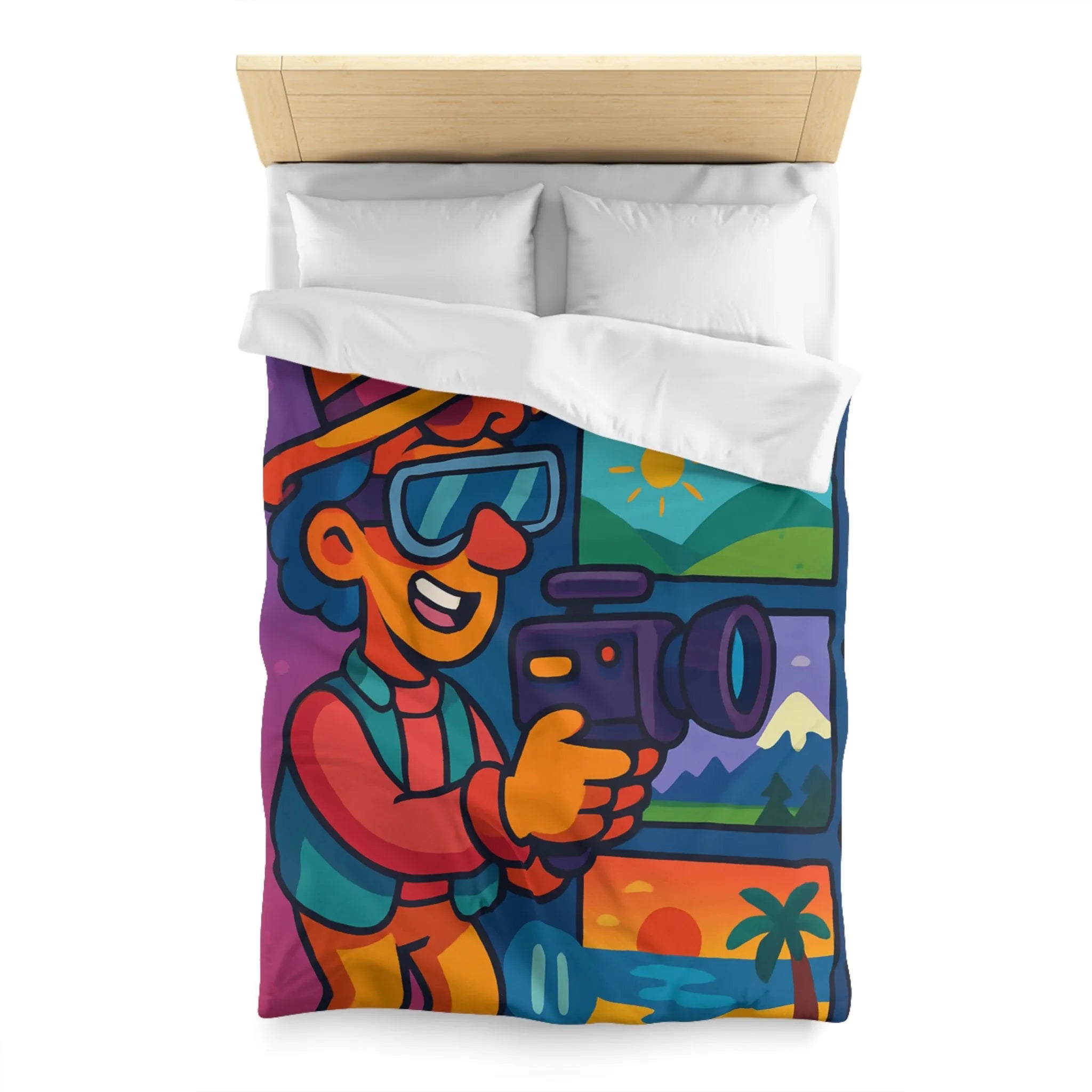 Housse de Couette Microfibre Art Graphique Contemporain Style Décoratif Chambre Tendance