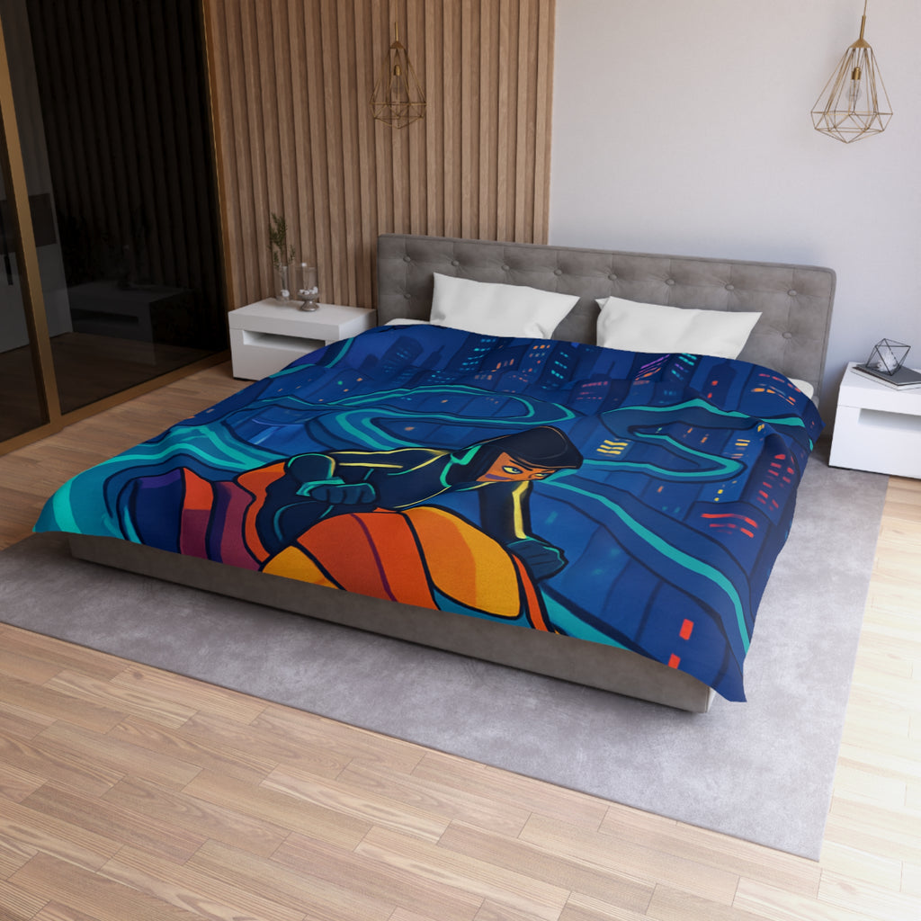 Housse de Couette Microfibre Design Artistique Moderne Décoration Chambre Confort Doux Qualité Premium