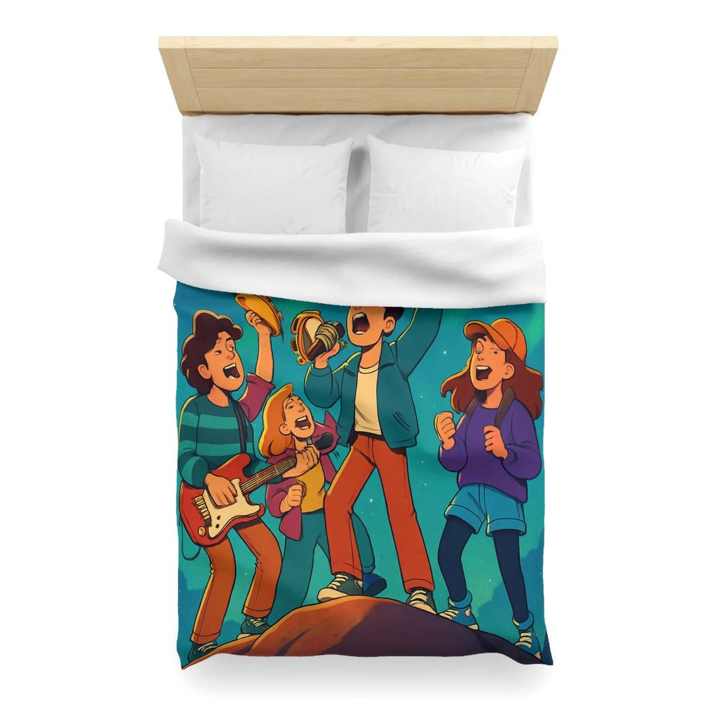 Housse de Couette Microfibre Art Graphique Contemporain Style Décoratif Chambre Tendance