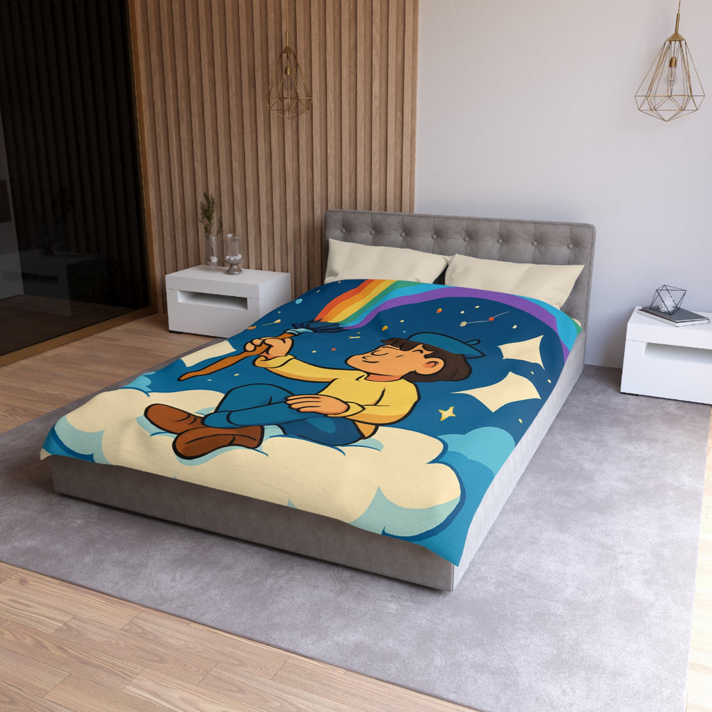 Housse de Couette Microfibre Illustration Unique Design Moderne Décoration Intérieure Raffinée