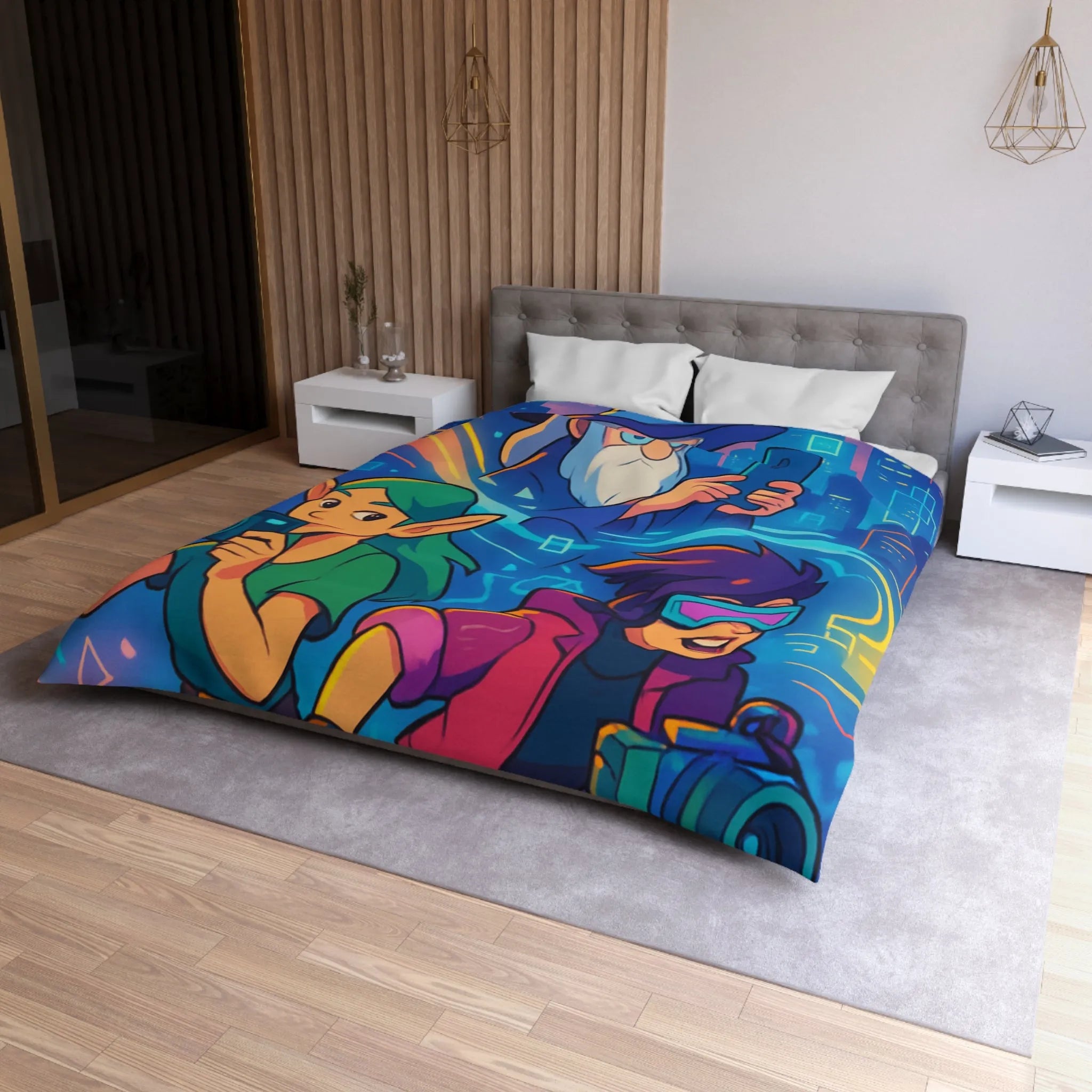 Explorez une Housse de Couette Magique avec Aventure Épique et Design Coloré de Personnages