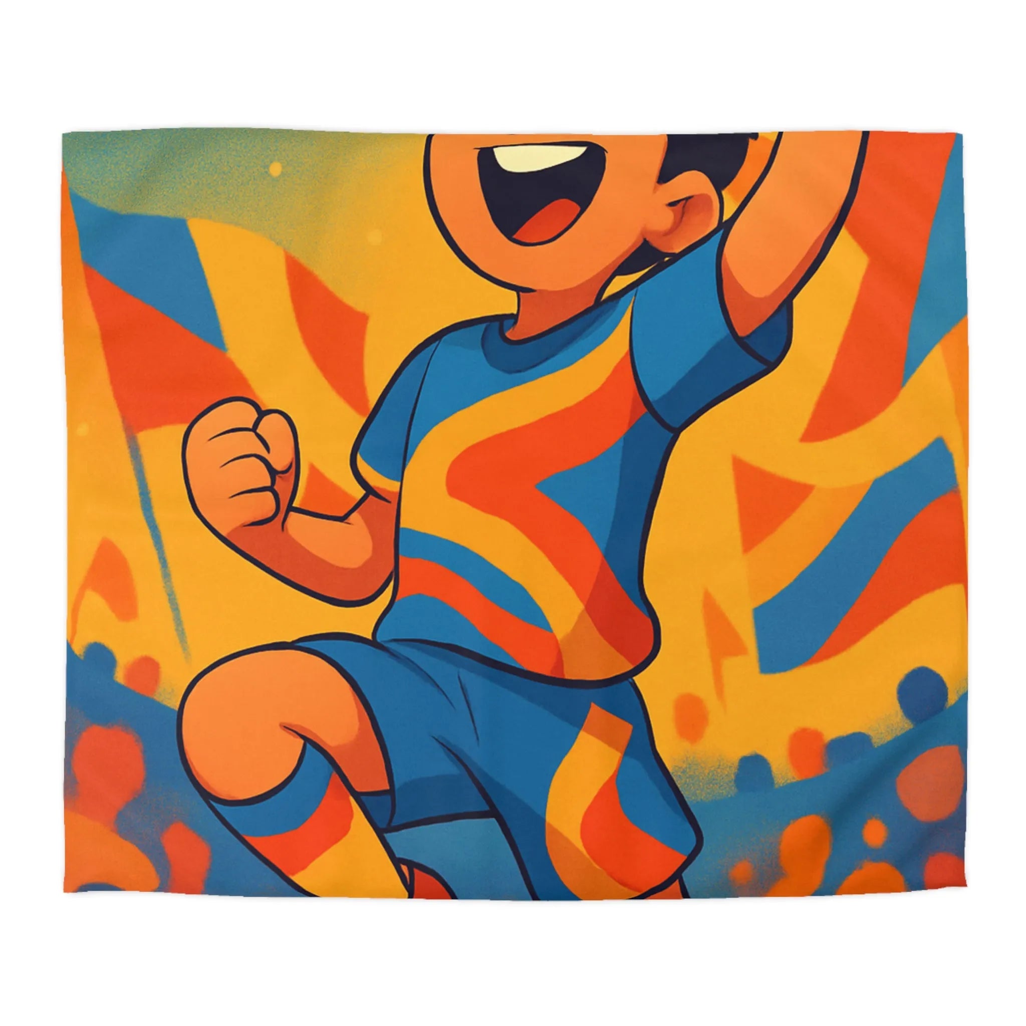 Housse de Couette Dynamique Enfant Football Motif Coloré Supporters Joie Match Gagnant