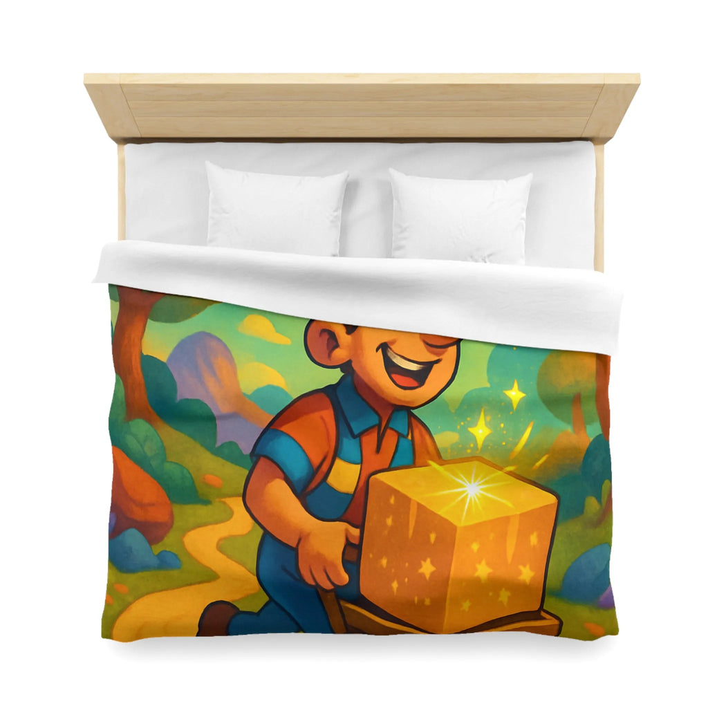 Housse de Couette Colorée avec Paysage Magique et Animaux Joyeux pour Enfants