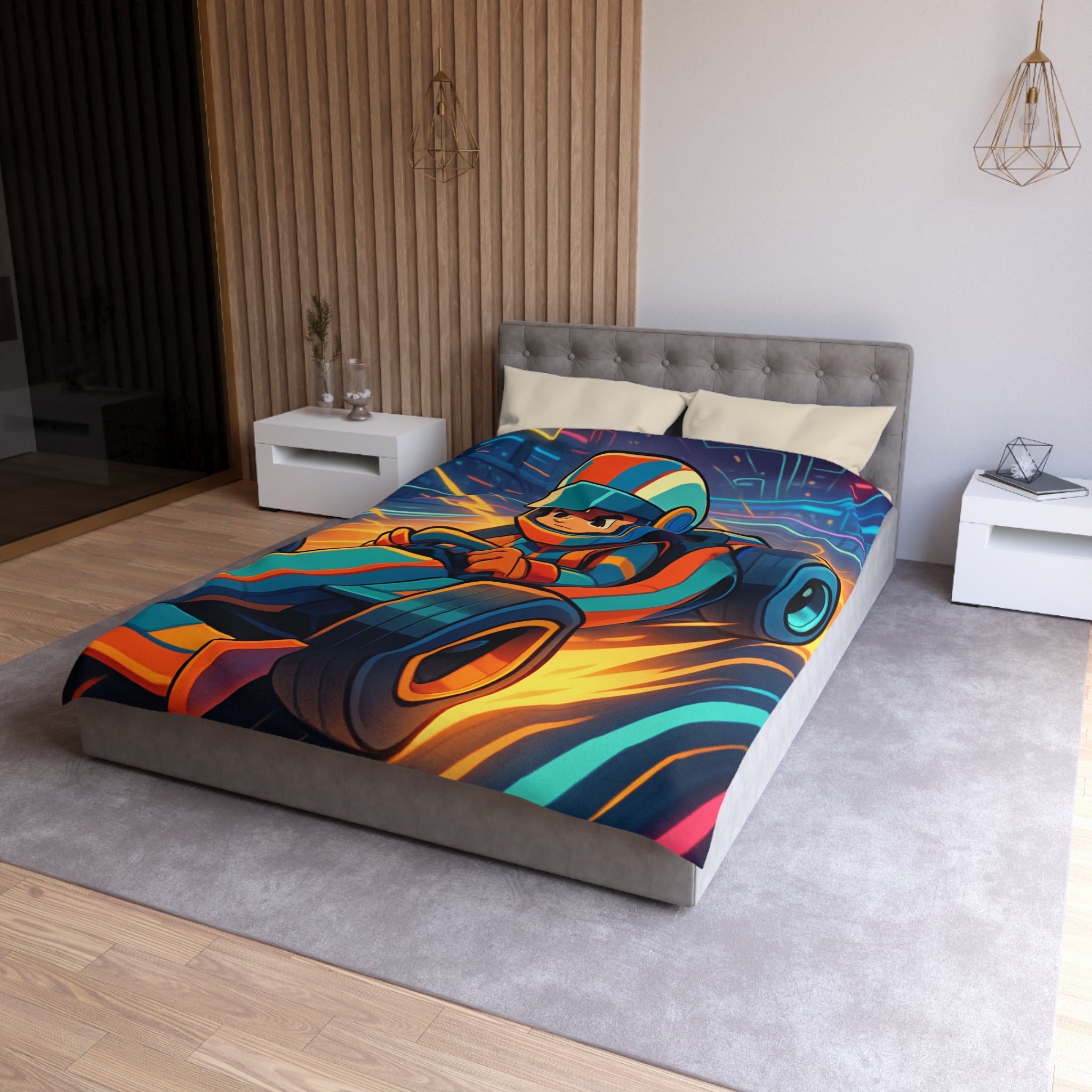 Housse de Couette Microfibre Motif Créatif Original Style Contemporain Chambre Élégante