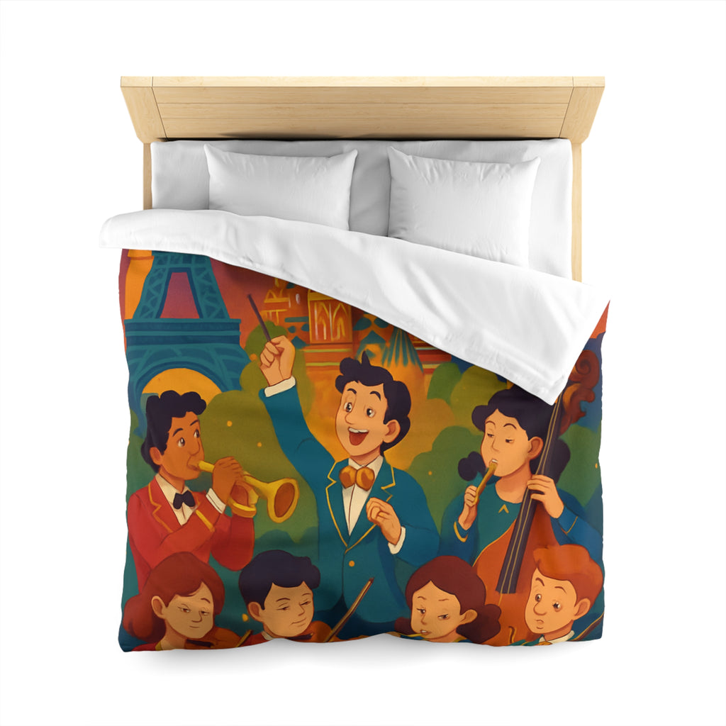 Housse de Couette Microfibre Motif Créatif Original Style Contemporain Chambre Élégante