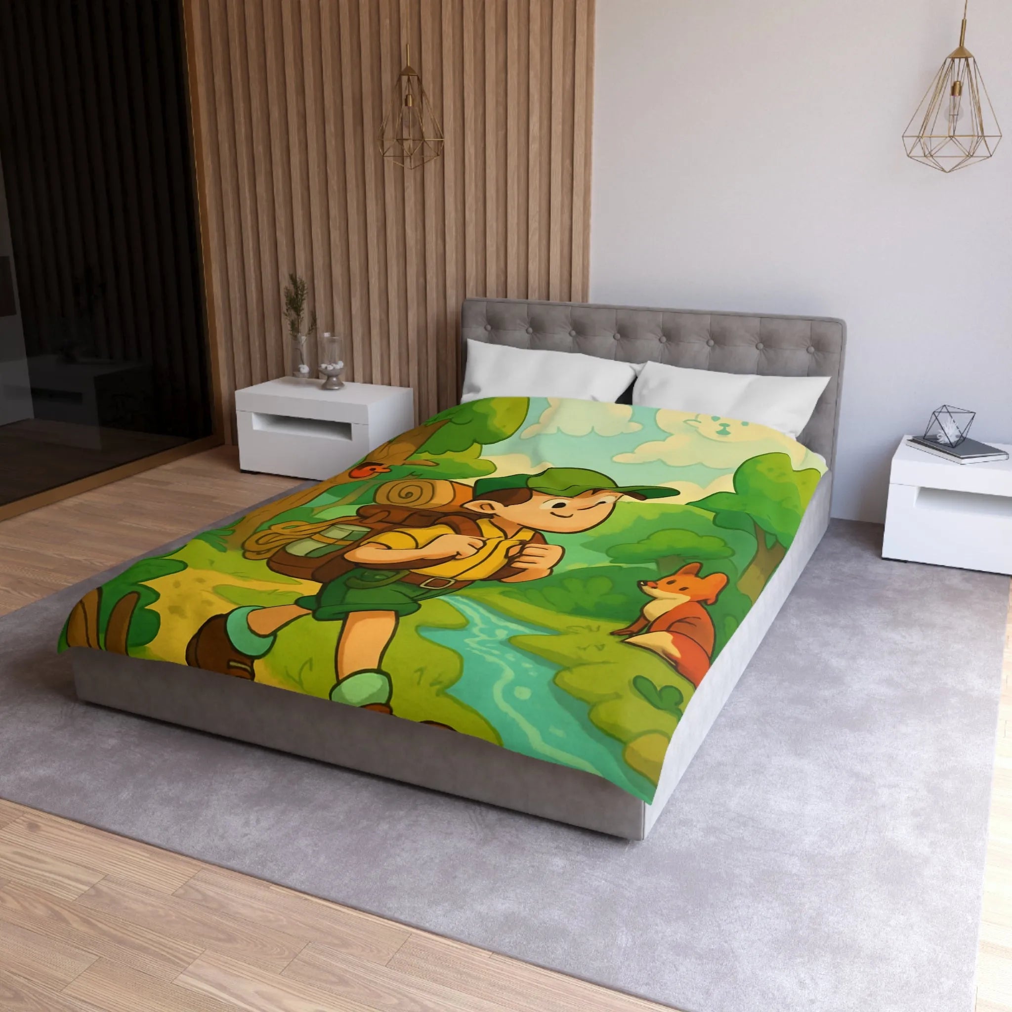 Housse de Couette Enfant Forêt Aventure Animaux Ciel Rêveur Exploration Nature