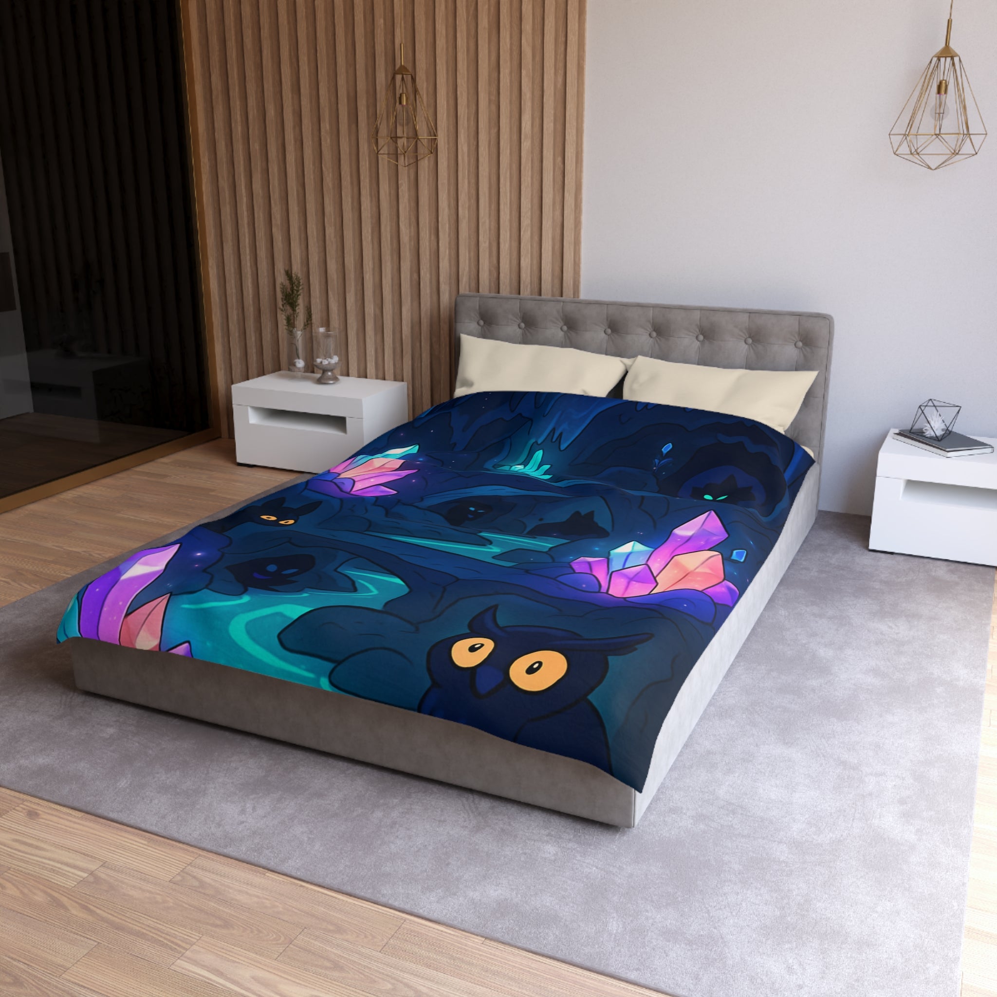 Housse de Couette Microfibre Motif Créatif Original Style Contemporain Chambre Élégante