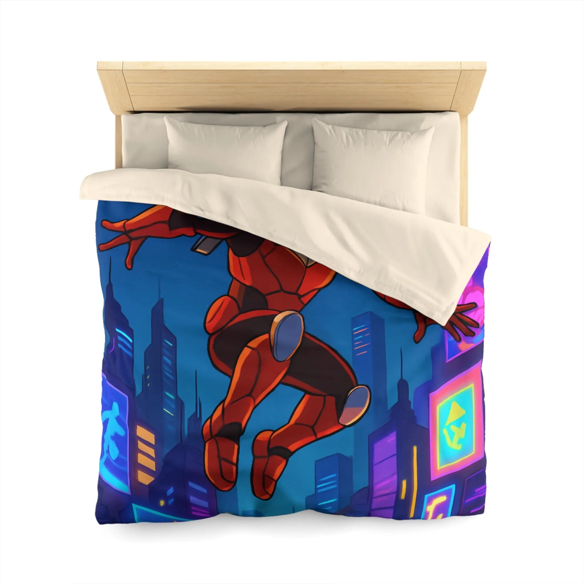 Housse de couette futuriste robotica rouge pour chambres d'enfants créatives et modernes