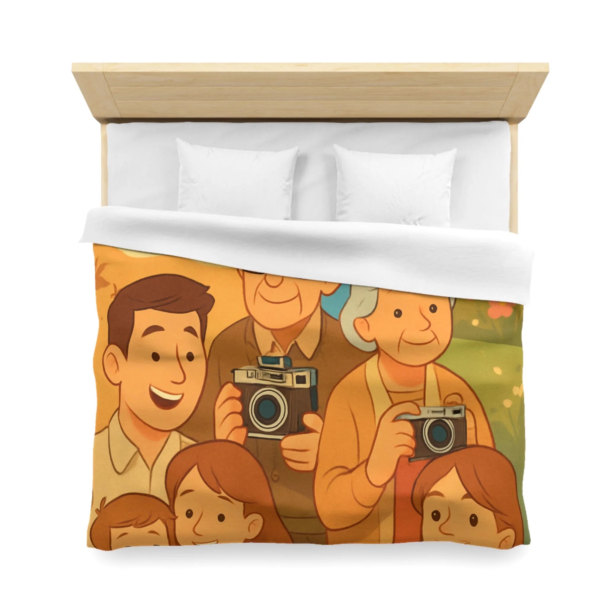 Housse de Couette Enfants Aventure Famille Paysage Soleil et Montagne Poétique Douceur