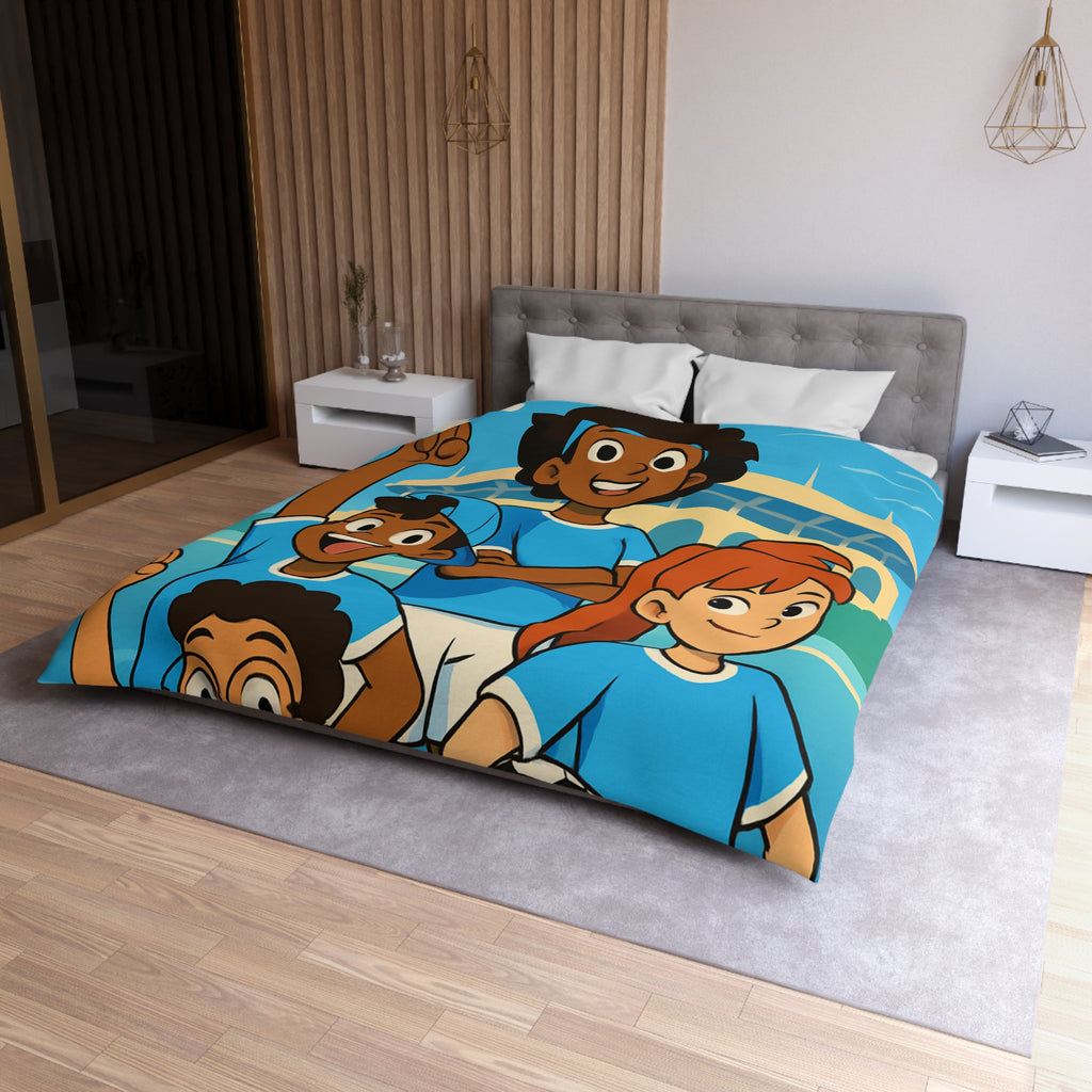 Housse de Couette Microfibre Illustration Unique Design Moderne Décoration Intérieure Raffinée