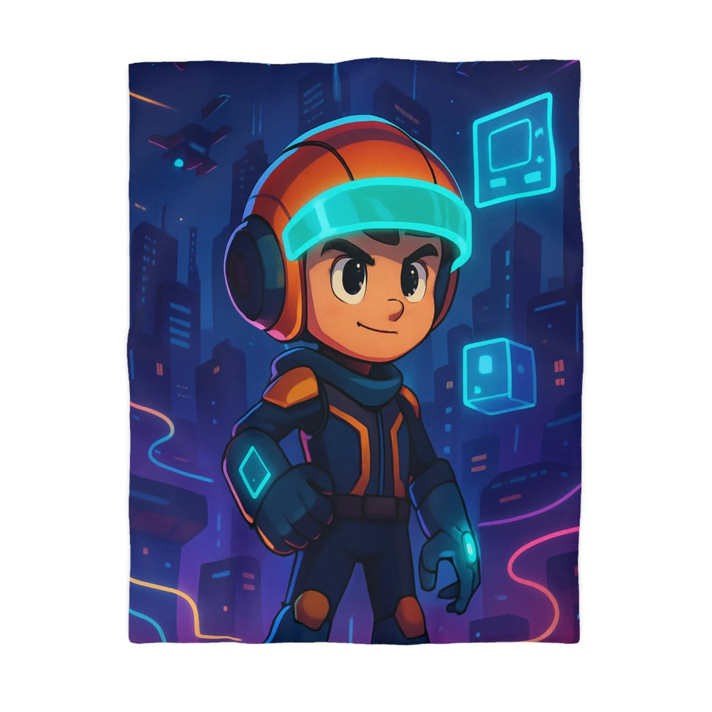 Envolez-vous avec housse de couette futuriste explorateur cosmique lumineux pour enfants