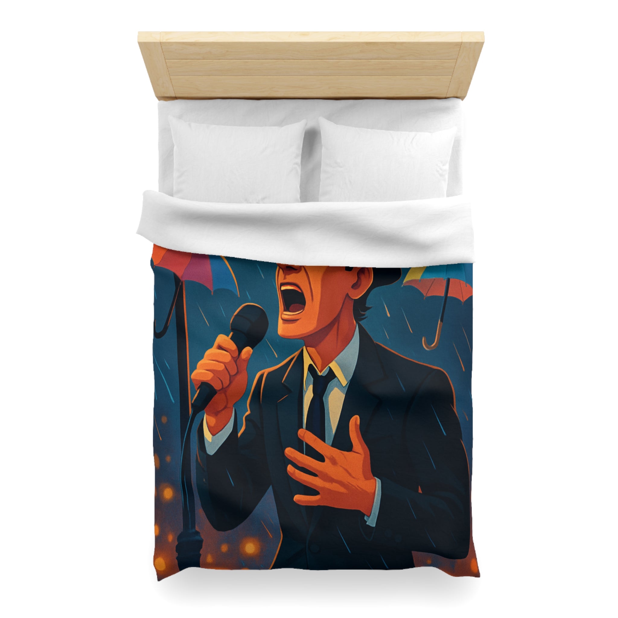 Housse de Couette Microfibre Illustration Unique Design Moderne Décoration Intérieure Raffinée