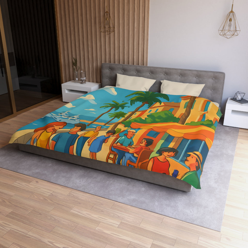 Housse de Couette Microfibre Illustration Unique Design Moderne Décoration Intérieure Raffinée