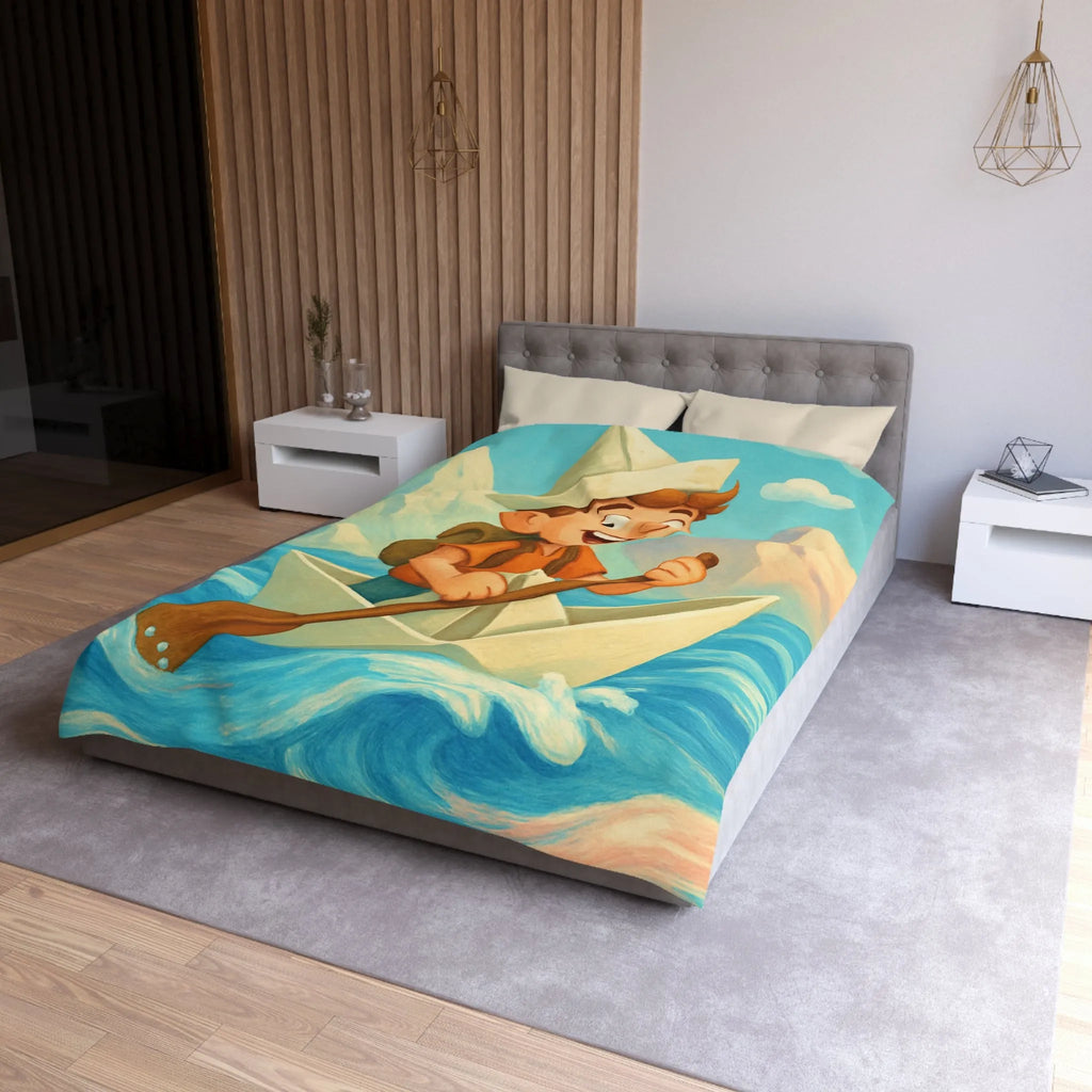 Housse de Couette Microfibre Art Graphique Contemporain Style Décoratif Chambre Tendance