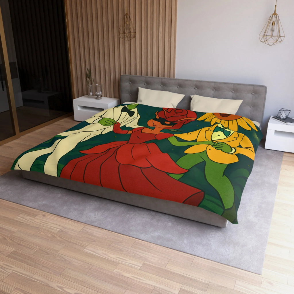 Housse de Couette Microfibre Art Graphique Contemporain Style Décoratif Chambre Tendance