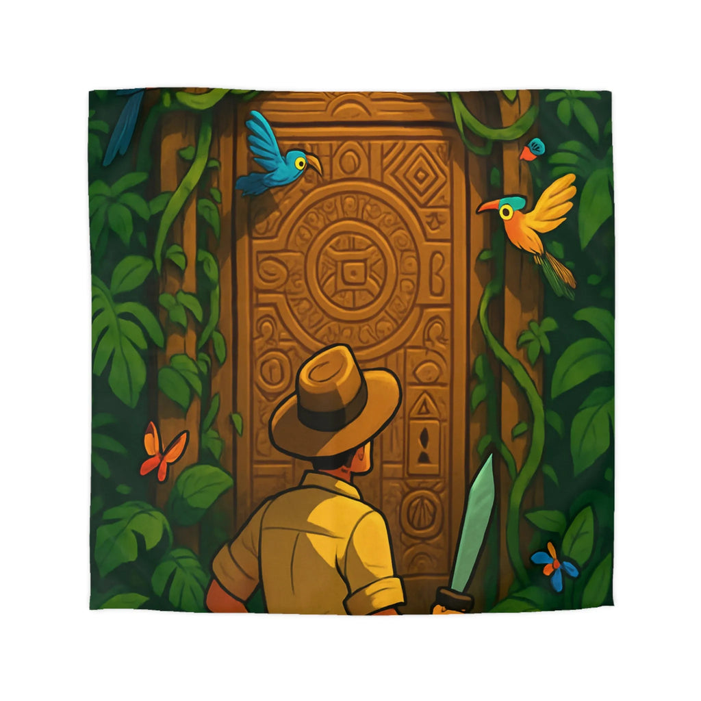 Housse De Couette Aventure Jungle Enjolivée De Motifs Anciens et Faune Colorée