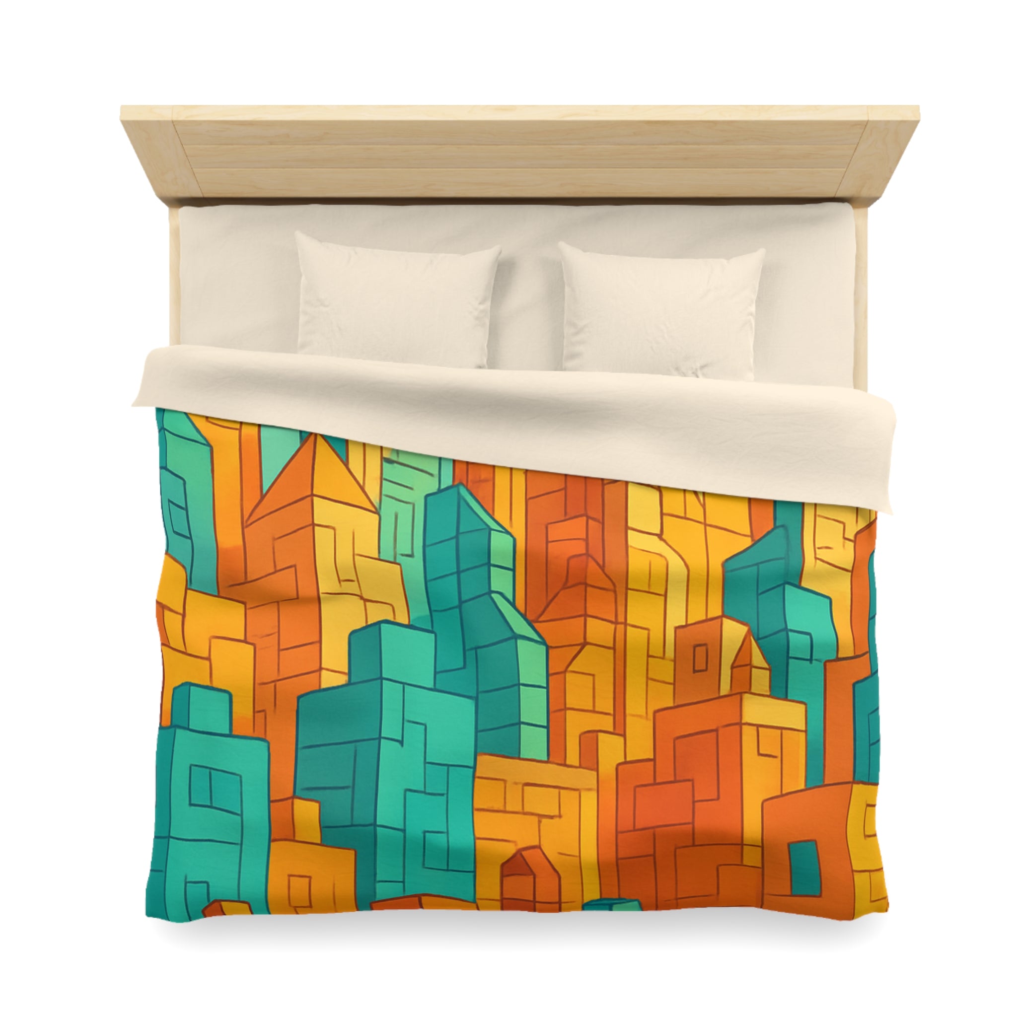 Housse de Couette Microfibre Design Artistique Moderne Décoration Chambre Confort Premium