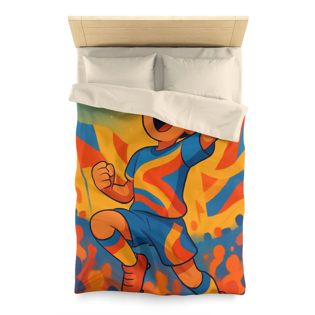 Housse de Couette Dynamique Enfant Football Motif Coloré Supporters Joie Match Gagnant