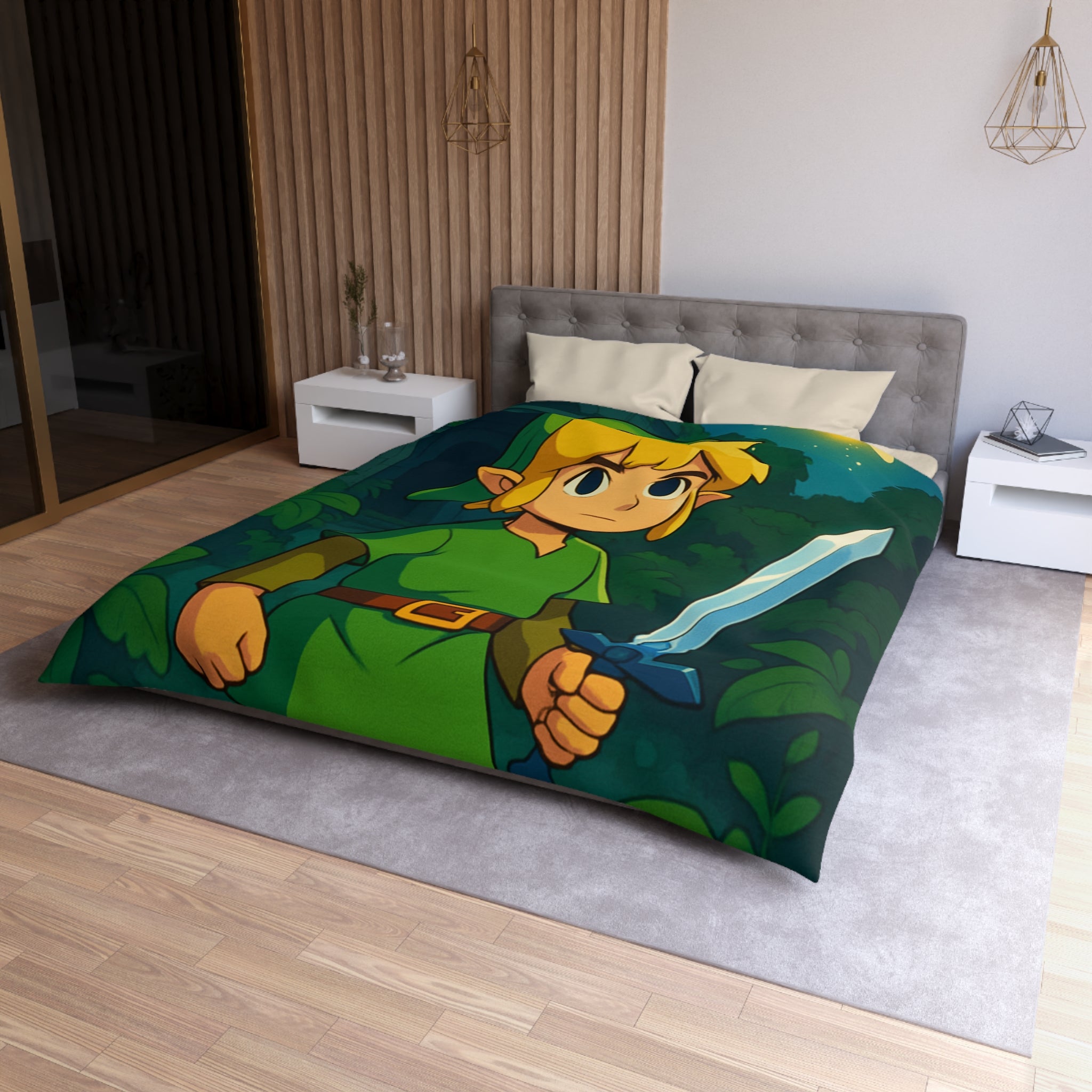 Housse de Couette Microfibre Design Artistique Moderne Décoration Chambre Confort Premium