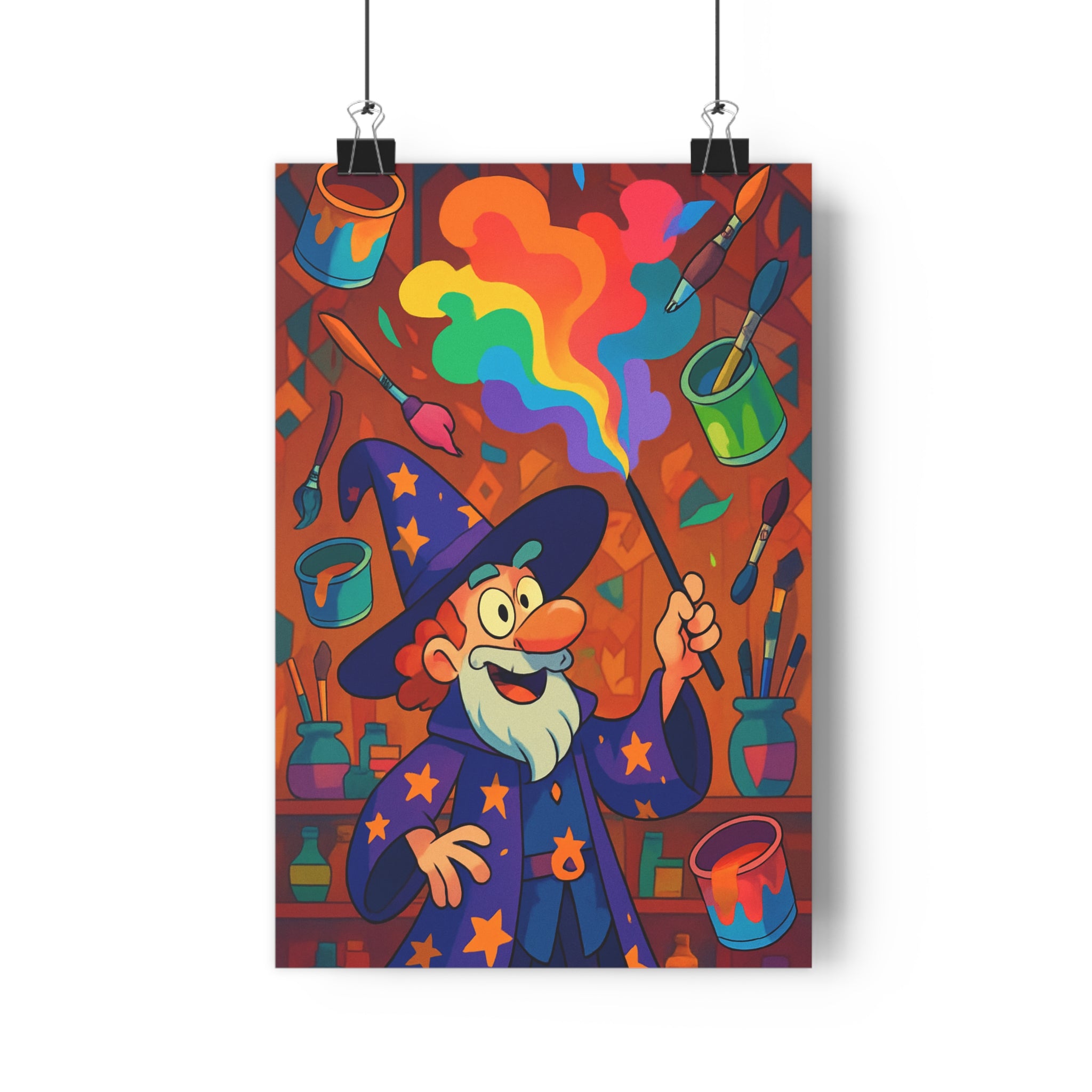 Poster décoratif anime joyeux fantastique multicolore magique salon chambre enfant vibrant tendance qualité qualité