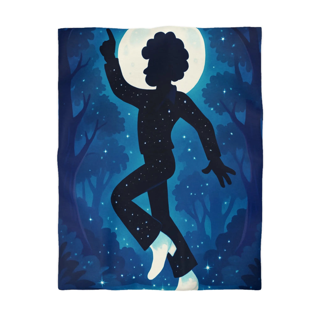 Housse de couette ambiance nocturne silhouette dansante avec pleine lune et étoiles